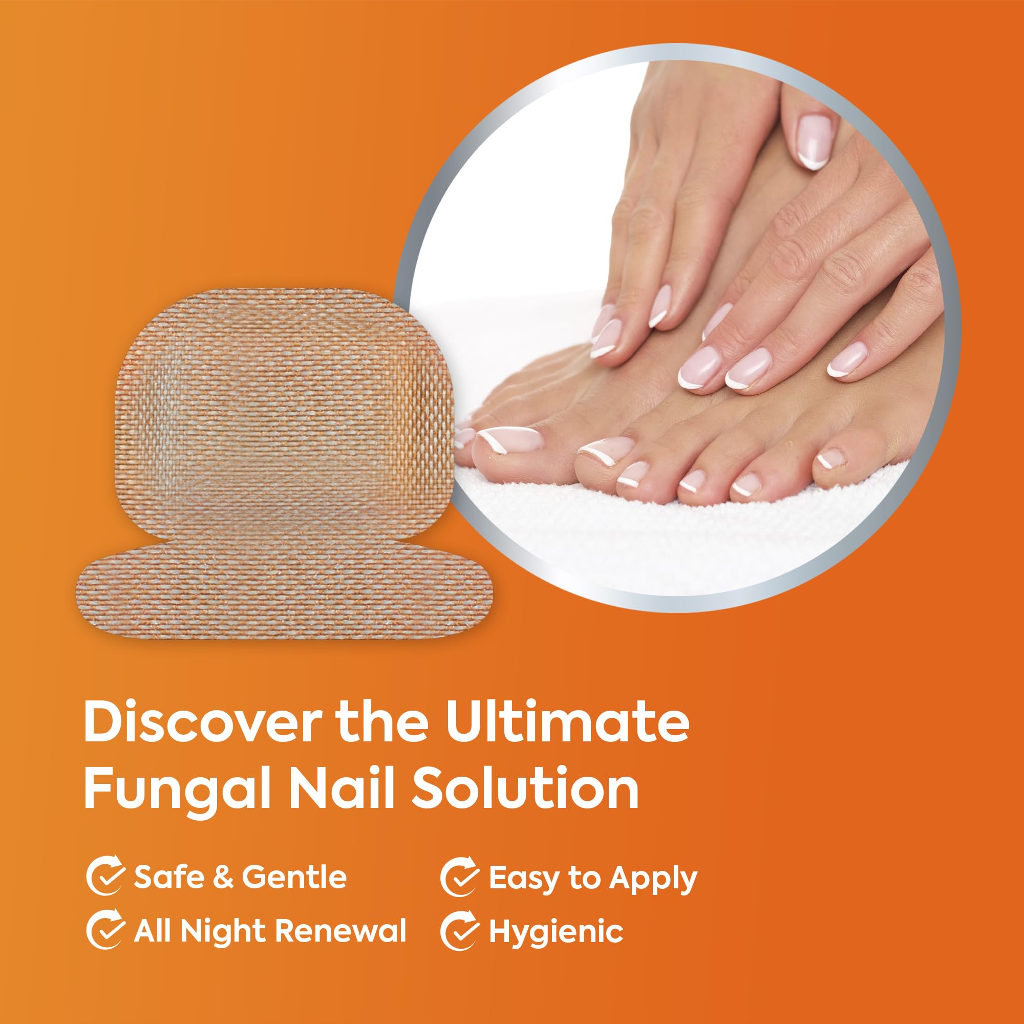Toenail Fungus Treatment Patches with 1% Tolnaftate - 32 Medicated Nail Renewal Patches for Overnight Fungal Relief | Effective Antifungal Solution for Discolored & Thickened Nails | Perfect for Athletes, Swimmers & Active Lifestyles