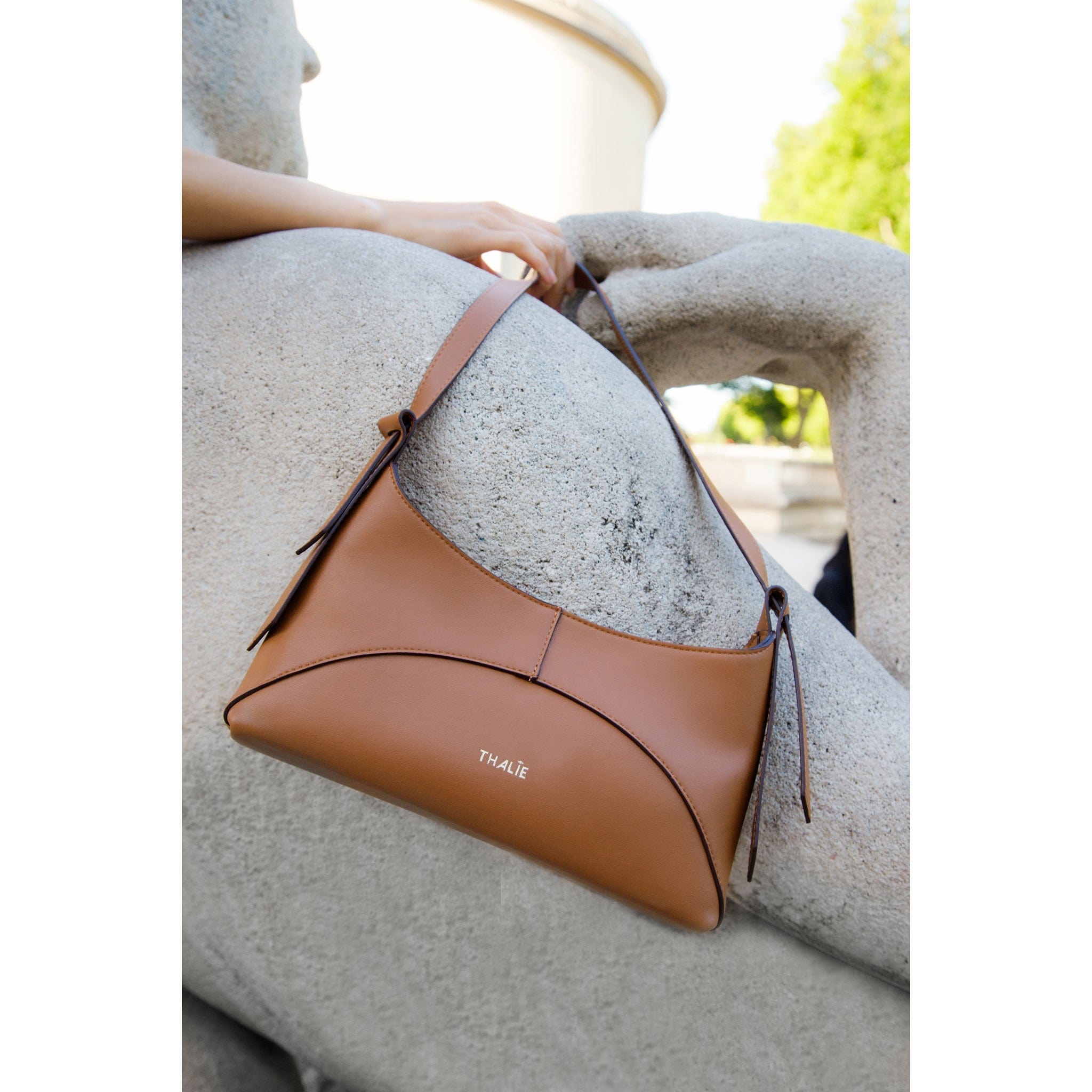 Ambre Desserto® Vegan Cactus Leather Baguette Bag - Tan | Eco-Friendly & Cruelty-Free Handbag for Women | Perfect for Work, Travel & Everyday Use