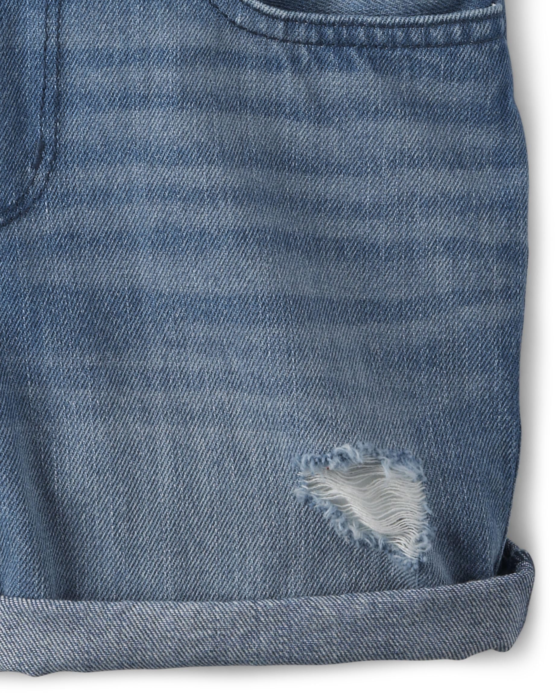 The Children's Place Girls Denim Shortall Overalls - Cute & Comfortable Toddler Jumper Romper for Playtime, Summer Outfits & Casual Wear