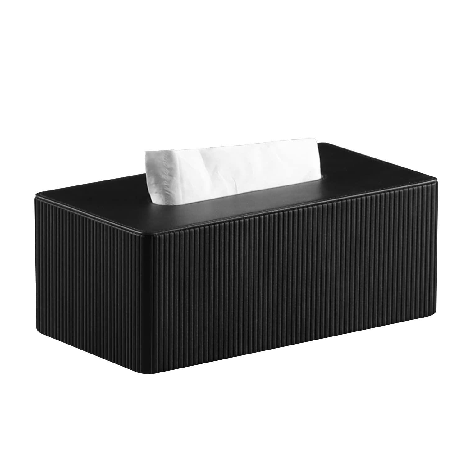 Premium PU Leather Tissue Box Cover with Magnetic Closure - Modern Rectangular Tissue Box Holder for Bathroom, Vanity, Nightstand & Office Desk | Decorative Organizer for Home & Office Use