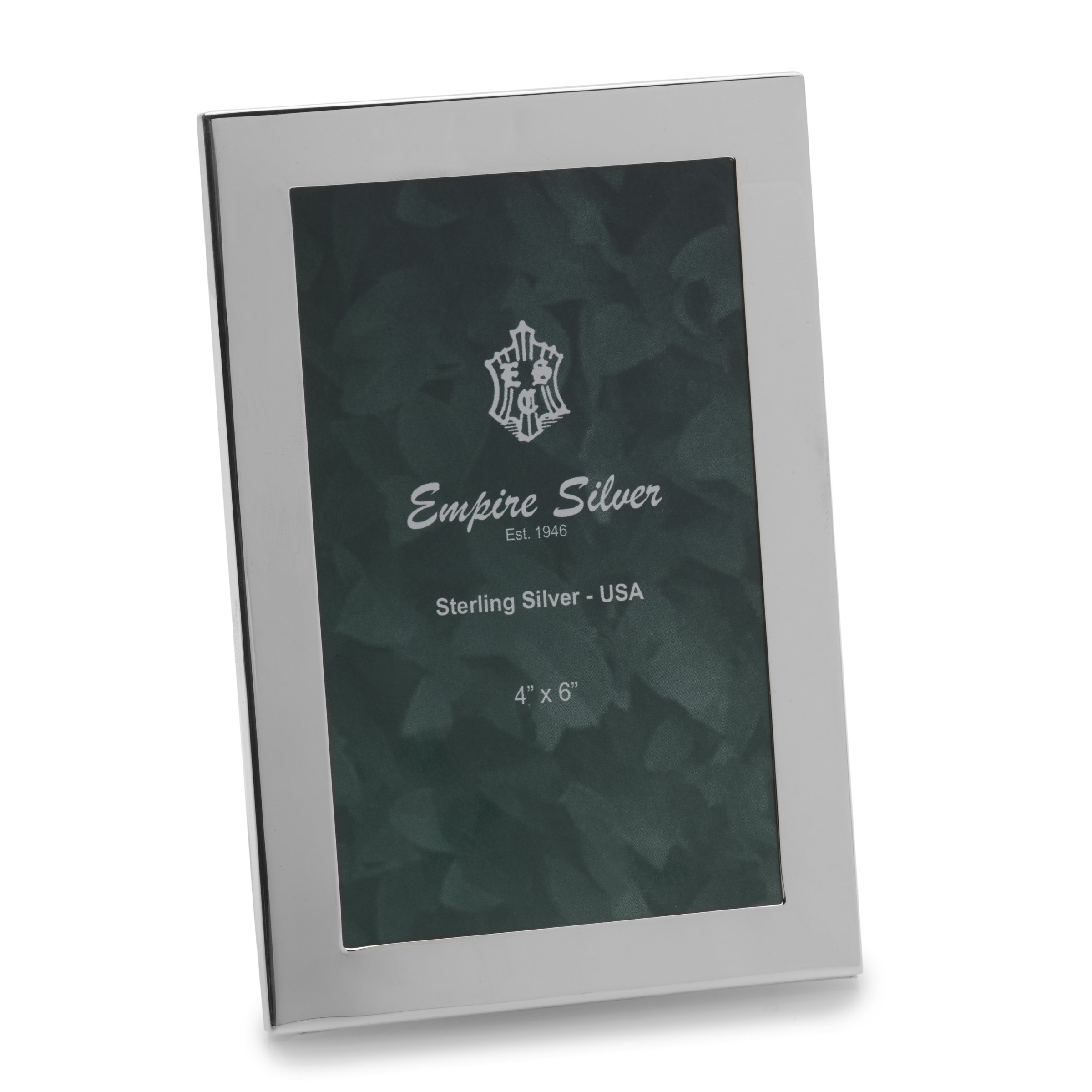 Empire Channel Back Sterling Silver 4x6 Picture Frame - Elegant Display for Photos, Artwork & Memorabilia - Perfect for Home, Office & Gift Giving