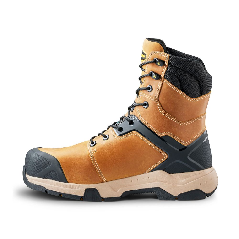 Terra Carbine Men's 8-Inch Waterproof Composite Toe Work Boots - Wheat TR0A4TCRFWE | Durable Safety Boots for Construction, Warehouse & Outdoor Work