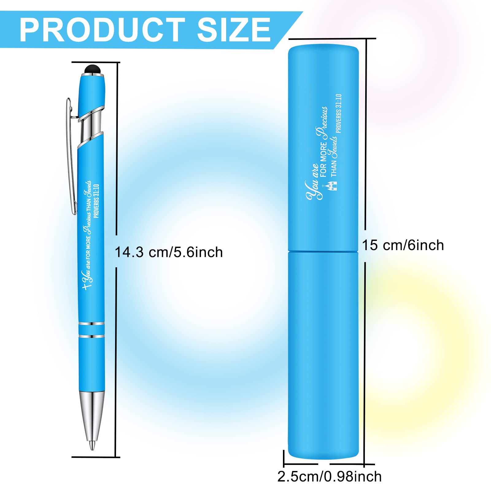 Eersida 4-Pack Inspirational Bible Pens with Bible Verse Quotes - Refillable Ballpoint Pens in Purple for Women & Men - Perfect for Journaling, Bible Study & Gift Giving (Includes Matching Gift Case)