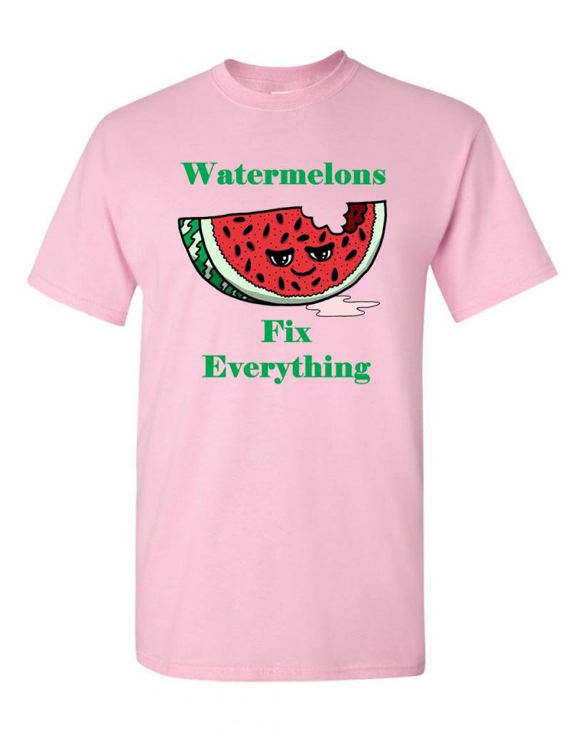 Funny Watermelons Fix Everything Adult T-Shirt - Humor Graphic Tee for Casual Wear, Gifts & Everyday Outfits