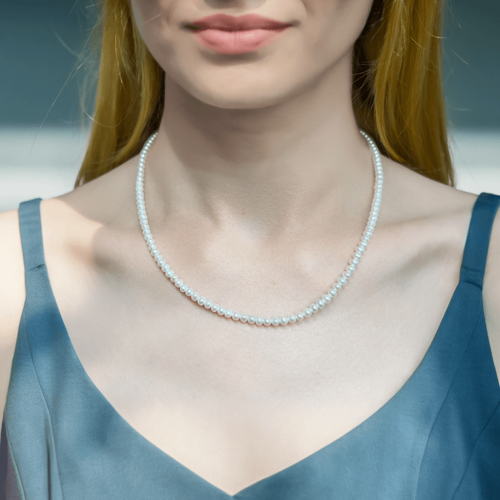 Elegant 3-3.5mm Freshwater Pearl Necklace - 16-18 Inch Strand for Women | Perfect for Weddings, Parties & Formal Occasions