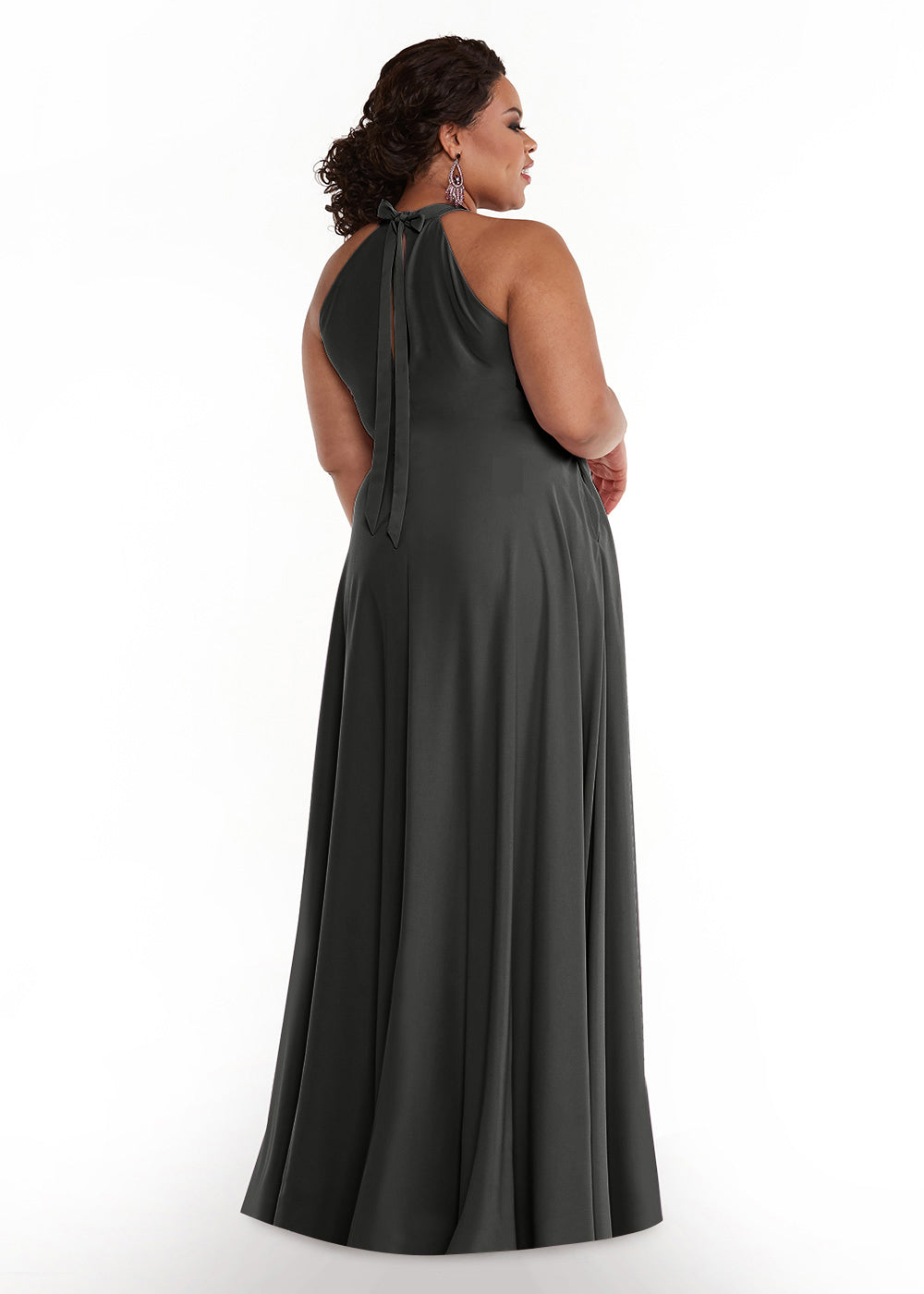 Elegant 83002 Stretch Chiffon A-Line Bridesmaid Dress with Adjustable Halter Neck - Perfect for Weddings, Formal Events & Special Occasions
