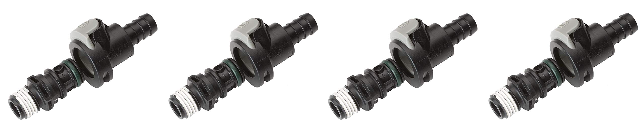 Attwood 8838US6 Universal Sprayless Connector Set - Male & Female Threaded with Sealant (4-Pack) - Perfect for Marine, RV, and Plumbing Applications