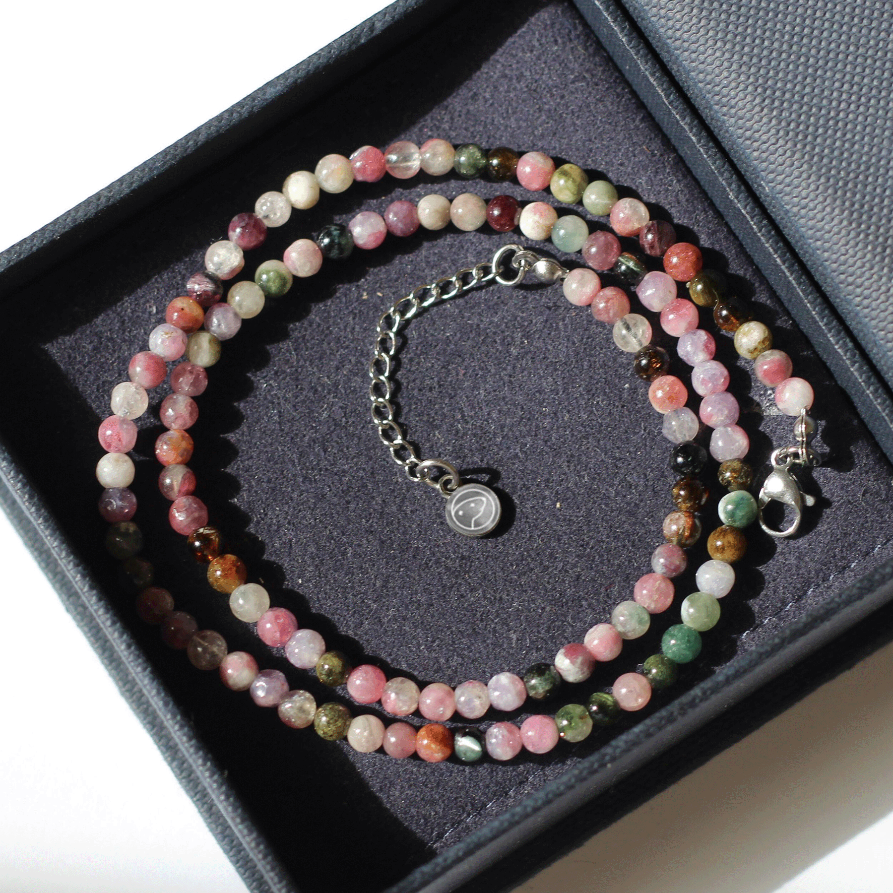 Rainbow Tourmaline Beaded Necklace - Mini Gemstone Jewelry for Women | Perfect for Boho Chic Outfits & Special Occasions