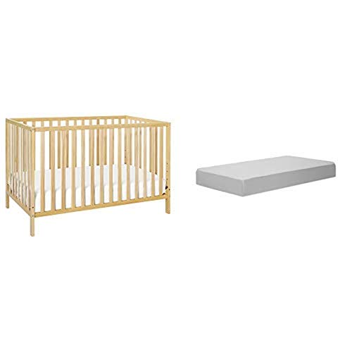 Union Convertible Crib in Natural Wood Finish - 4-in-1 Baby Crib with Toddler Mattress & Slumber Set | Nursery Bedroom Furniture for Newborns, Infants & Toddlers | Safe & Stylish Baby Crib for Daycare or Home Nursery