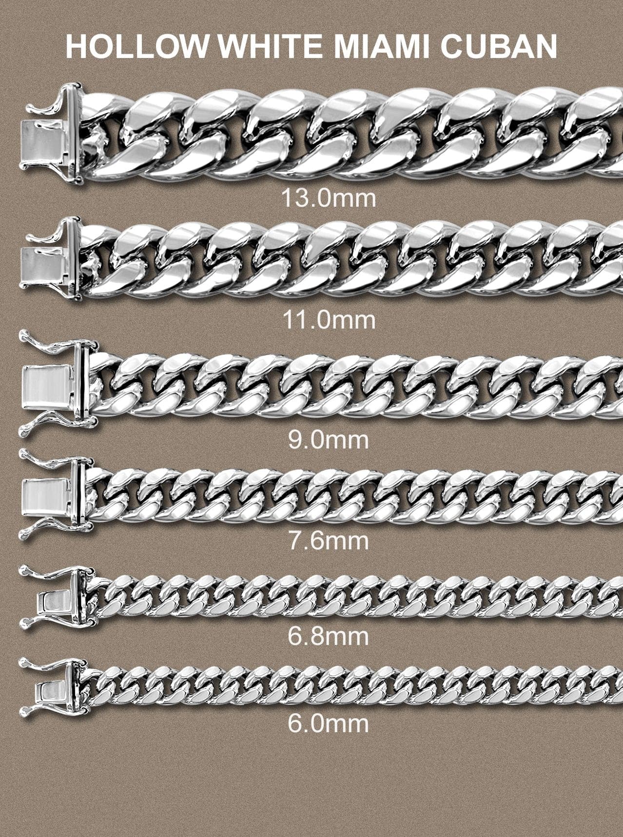 14K White Gold Miami Cuban Link Bracelet for Women - Semi-Solid Chain, Elegant & Durable Jewelry for Everyday Wear, Parties & Special Occasions