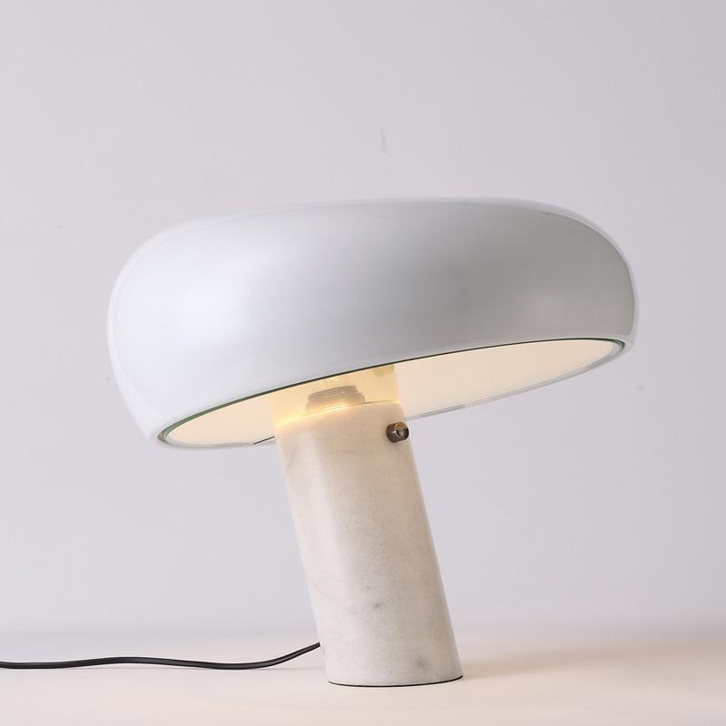 Nucleus Marble Table Lamp - Modern Home Decor Lighting for Bedroom, Living Room & Office - Elegant Nightstand Lamp with Natural Stone Base