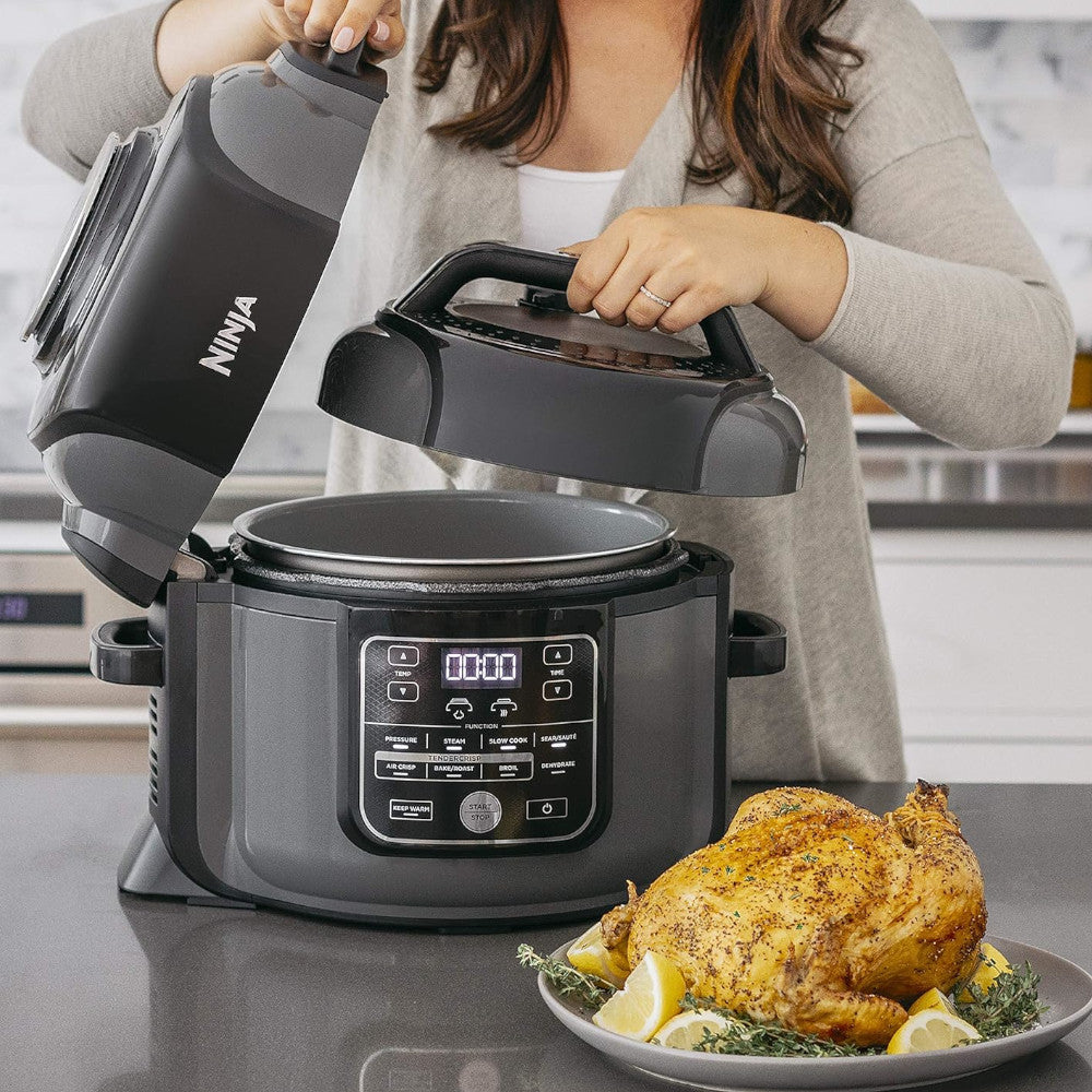 Ninja OP302 Foodi 9-in-1 Pressure Cooker & Air Fryer | Certified Refurbished with Home Essentials Warranty | Perfect for Quick Meals, Healthy Cooking & Family Dinners