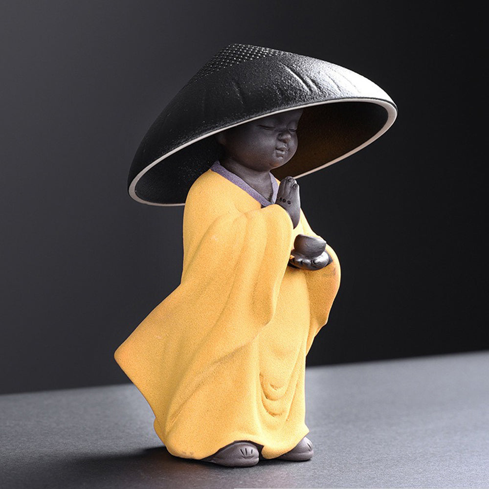 Zen Little Monk Hat Tea Strainer - Premium Ceramic Tea Infuser for Loose Leaf Tea - Perfect for Tea Lovers, Meditation & Relaxation Gifts