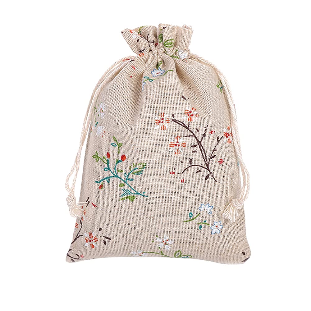 15 Pcs Natural Burlap Gift Bags with Cotton Drawstring - Reusable Jewelry Pouches & Wedding Favor Bags for Christmas, Birthday Party, Baby Shower & DIY Crafts