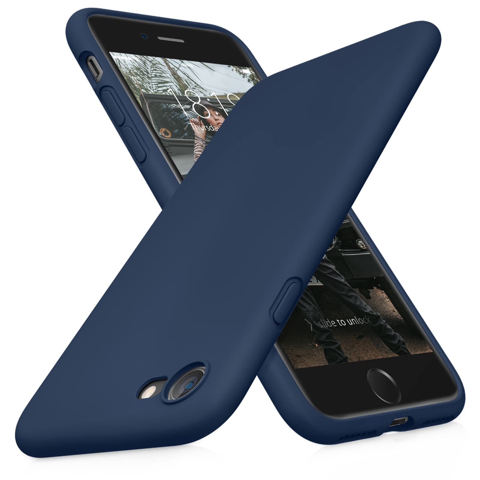DTTOCASE Liquid Silicone Phone Case for iPhone SE 2022/2020, iPhone 8 & iPhone 7 (4.7 Inch) - Ultra Soft Protective Cover with Premium Grip in Pacific Blue - Perfect for Everyday Use, Work & Travel