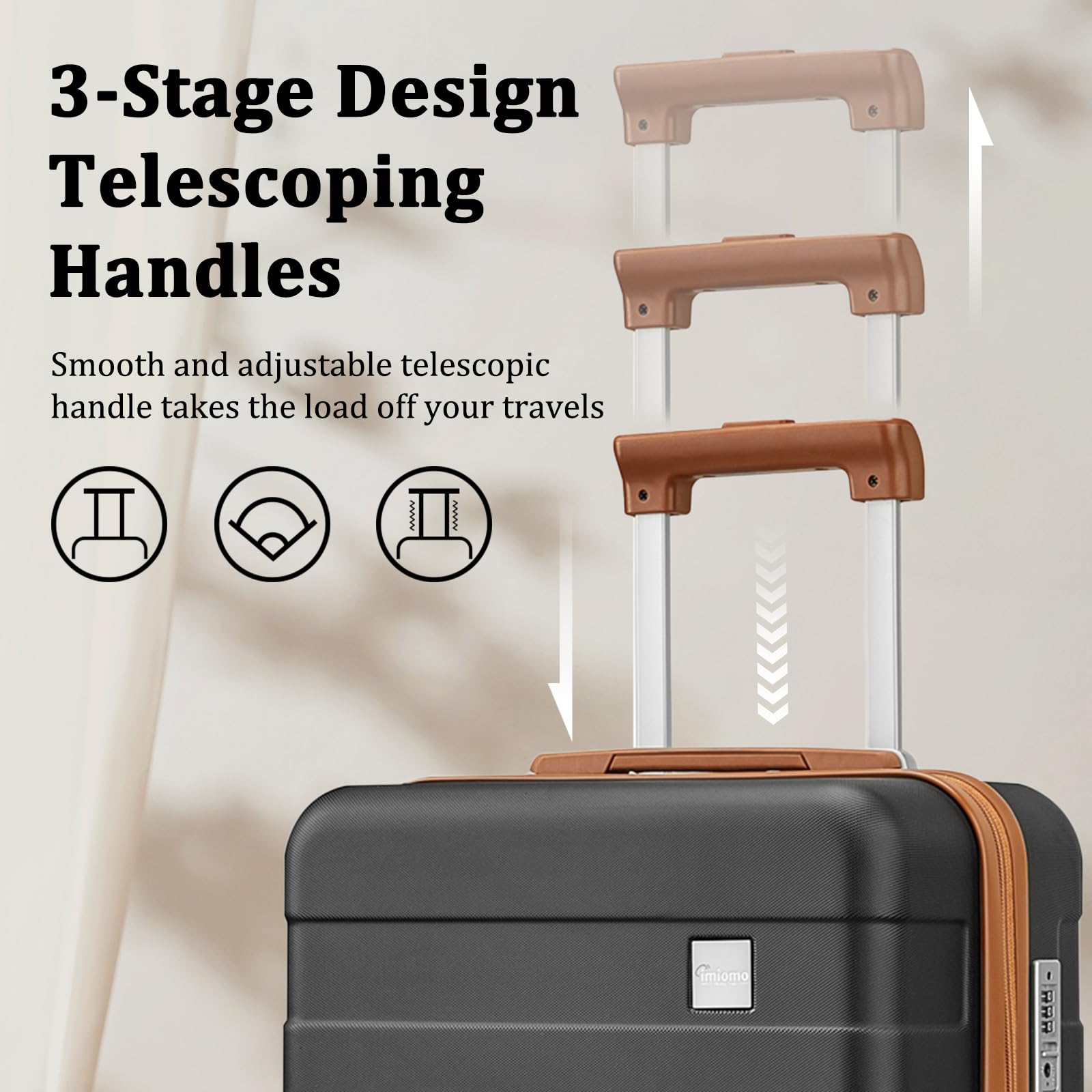 imiomo 28 Inch Large Hardside Luggage Set with Spinner Wheels - 3-Piece Lightweight TSA Lock Suitcase for Travel (28
