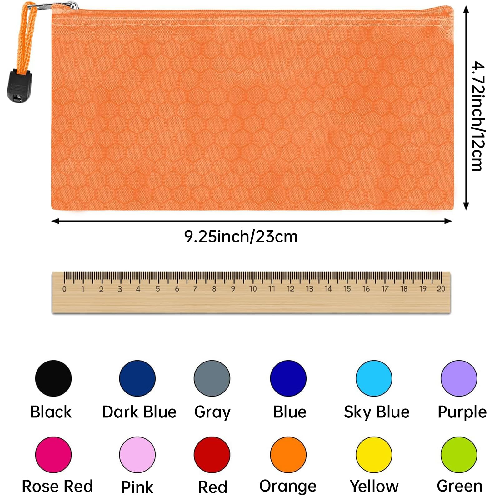 35pcs Waterproof Zipper Pouch Set for School, Office & Travel - 12 Colors