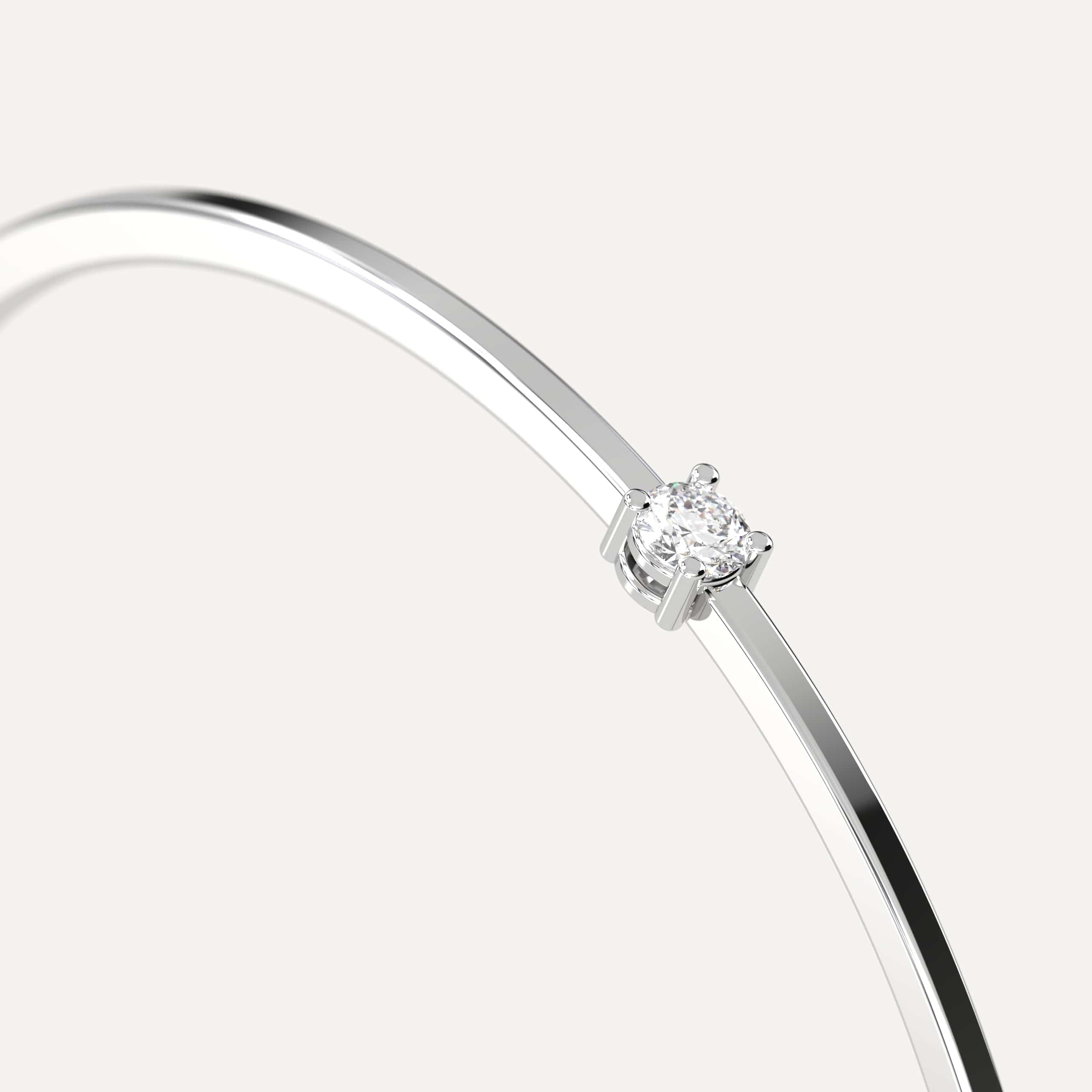 1/4 Carat Round Diamond Solitaire Bangle Bracelet - Elegant 14K Gold Women's Jewelry for Anniversary, Wedding & Special Occasions