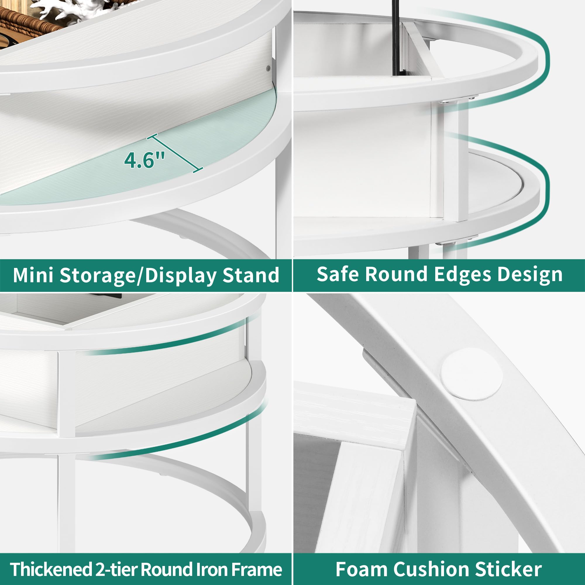 YITAHOME Round Lift Top Coffee Table with Hidden Storage - Modern Living Room & Home Office Center Table in Brown & White - Perfect for Small Spaces, Entertaining, and Stylish Storage Solutions