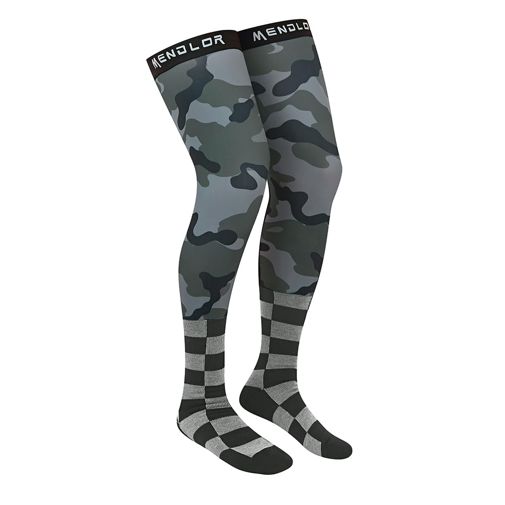 Motorcycle Riding Socks for Men & Women - Breathable Motocross Dirt Bike Socks with Knee Brace Support - Perfect for MX Racing, Off-Road Biking & Motorcycle Adventures