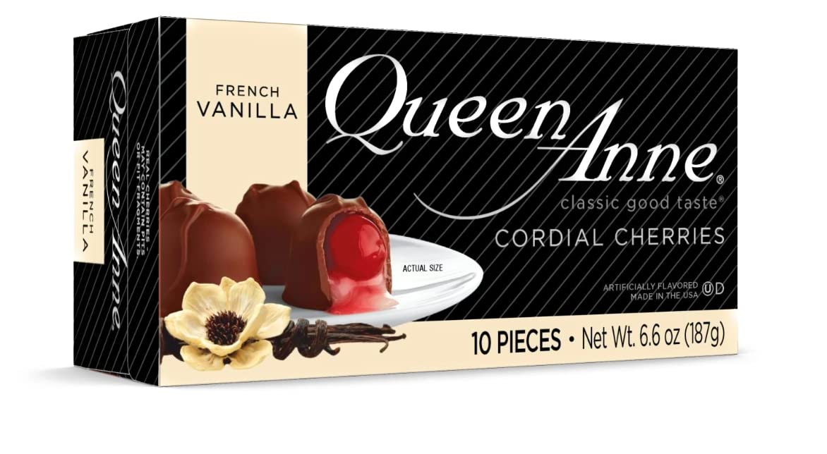 Premium Queen Anne Cordial Cherries in French Vanilla Milk Chocolate - Gourmet Gift Box for Holidays, Parties & Romantic Occasions