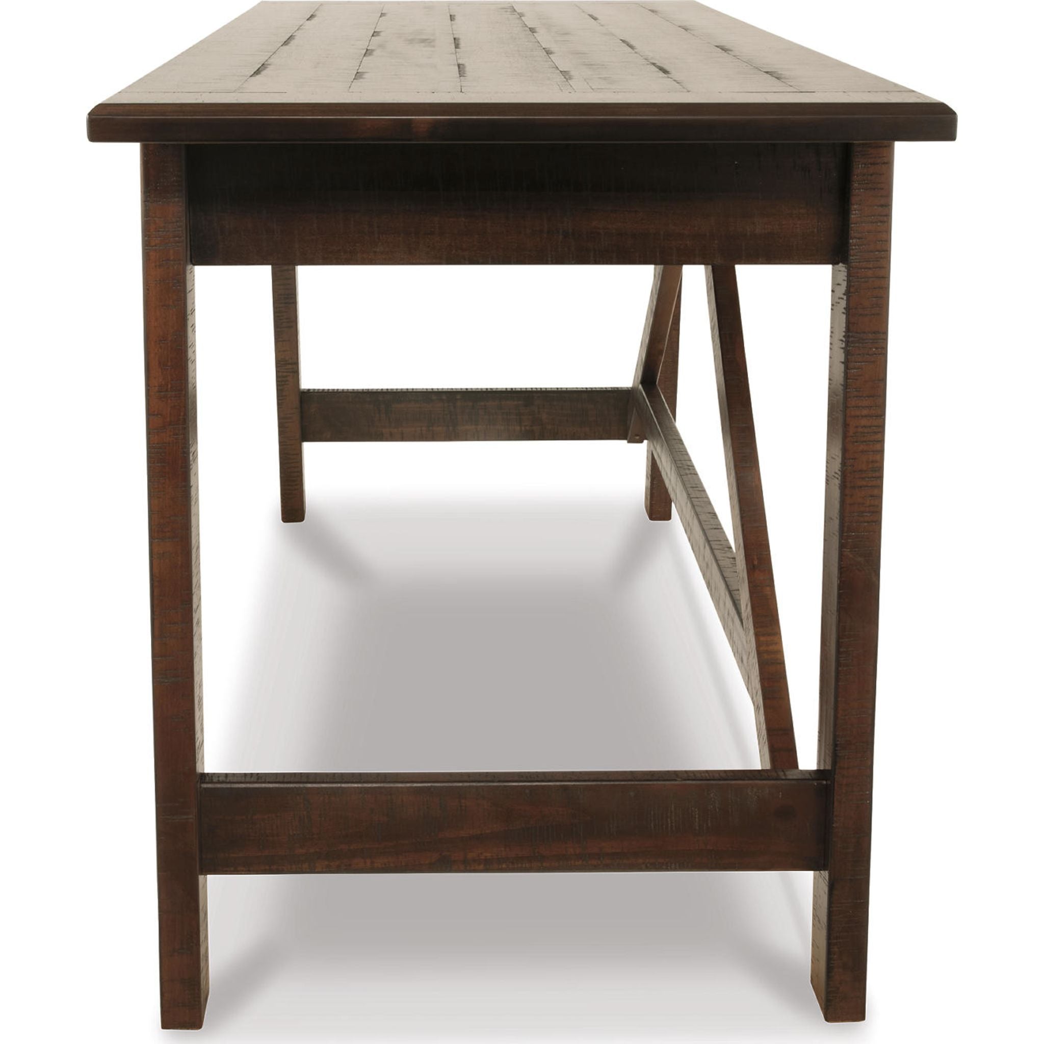 Baldridge Desk in Rustic Brown - Solid Wood Home Office Desk for Study & Work - Perfect for Home Office, Study Room & Workspace