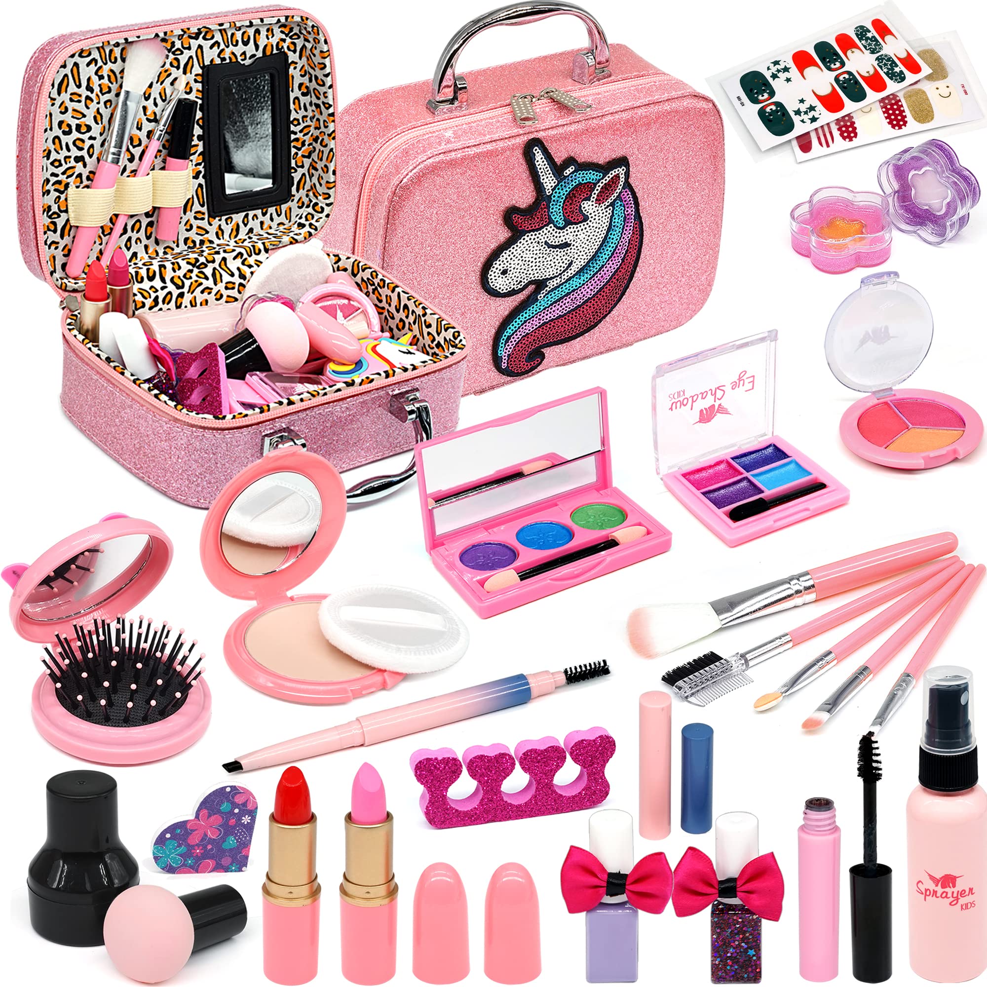 **Washable Kids Makeup Kit for Girls Ages 3-12 | Non-Toxic & Safe Cosmetic Toy Set | Perfect Birthday Gift for Toddlers & Little Girls | Play Pretend, Dress-Up & Party Fun**