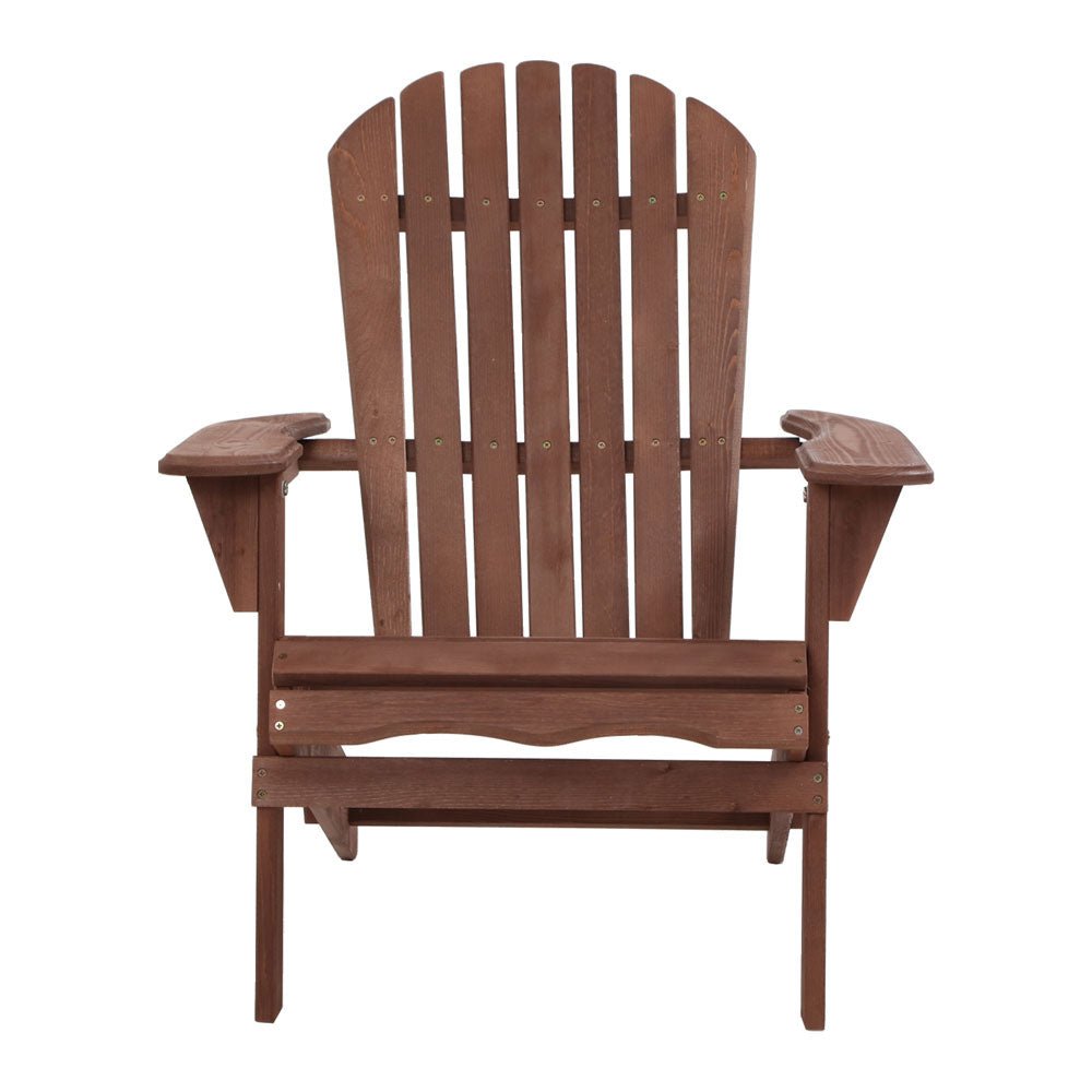 Premium Adirondack Outdoor Chairs - Solid Wood Foldable Patio Furniture for Beach, Garden & Backyard - Comfortable Brown Lounge Chair for Relaxing in Sun