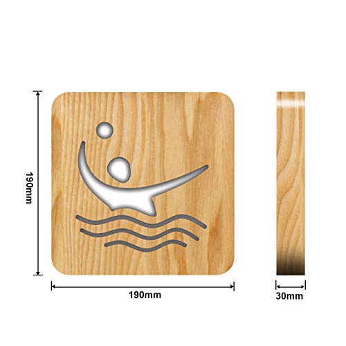 3D Wooden Water Polo LED Night Light - Modern Home Decor, Creative Table Lamp for Bedroom, Living Room, Office - Perfect Gift for Sports Lovers & Home Decor Enthusiasts
