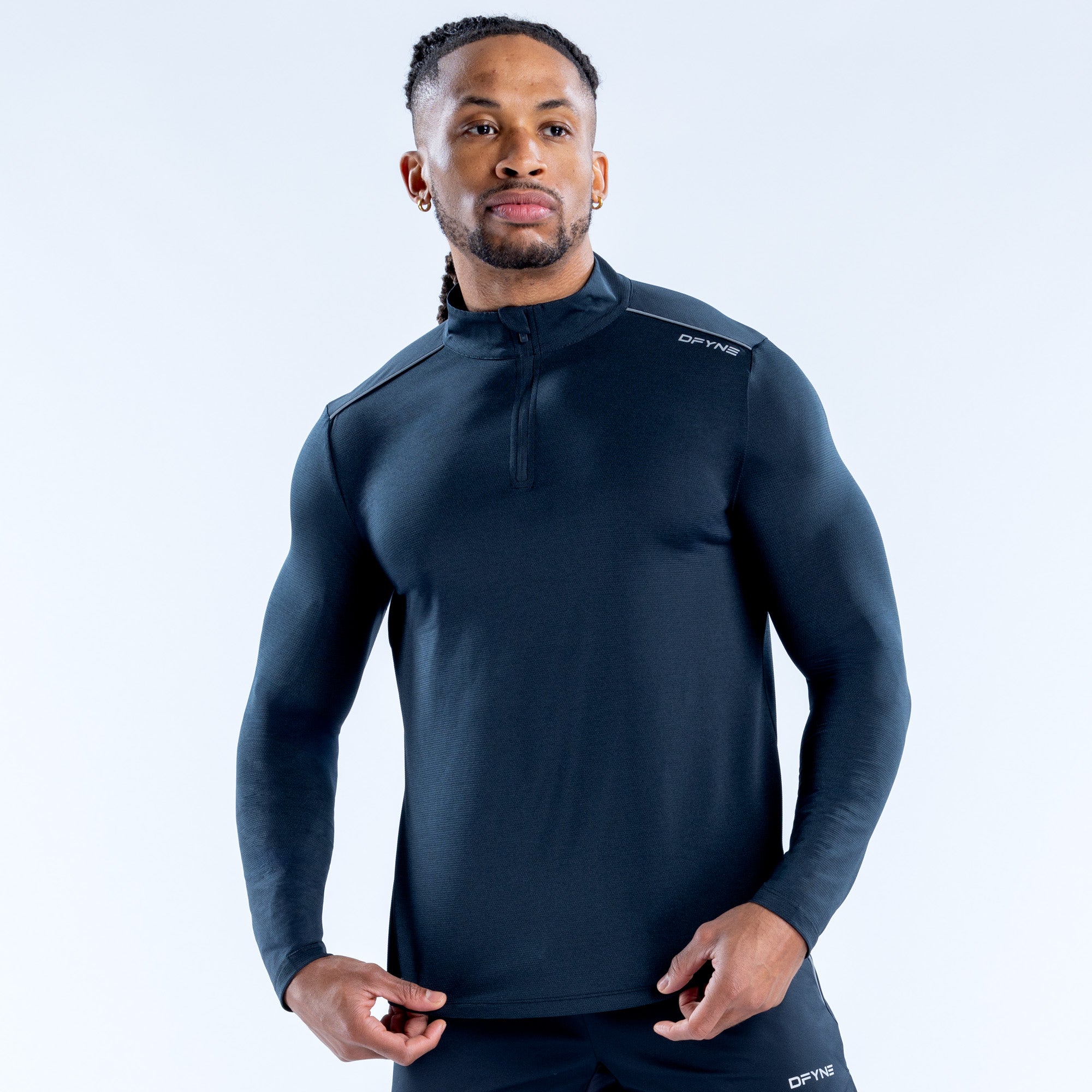 Dfyne Stealth Black Gym Jacket for Men - Lightweight Workout Hoodie with Zipper - Perfect for Gym, Running & Outdoor Training