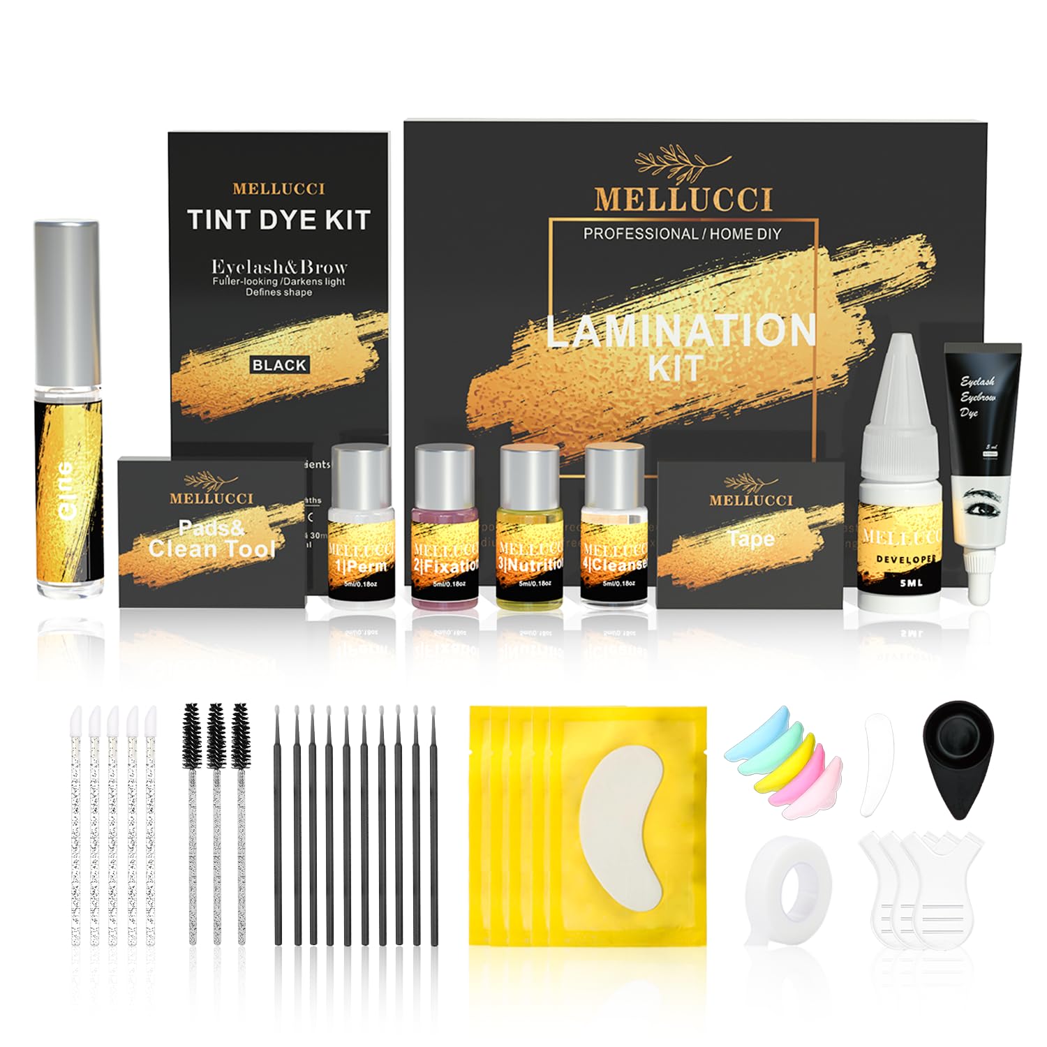 Professional Lash Lift & Brow Lamination Kit - Black Color, Long Lasting, Easy to Use for Salon-Quality Results | Safe & Effective for DIY & Professional Use | Perfect for Home Beauty Care & Salon Treatments