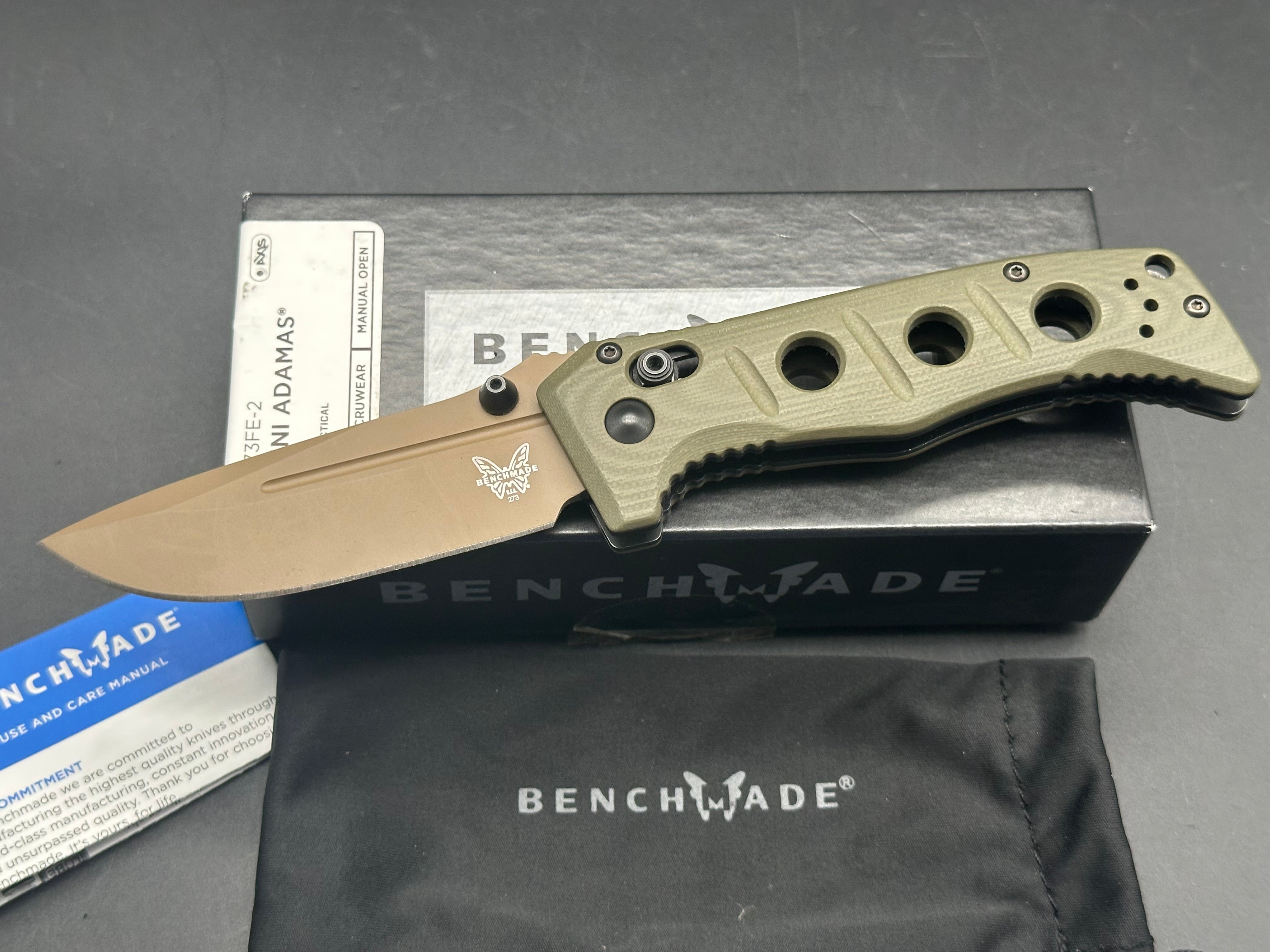 Benchmade Mini Adamas Folding Knife - Premium EDC Pocket Knife with CPM-CruWear Steel Blade for Outdoor, Camping, and Everyday Carry