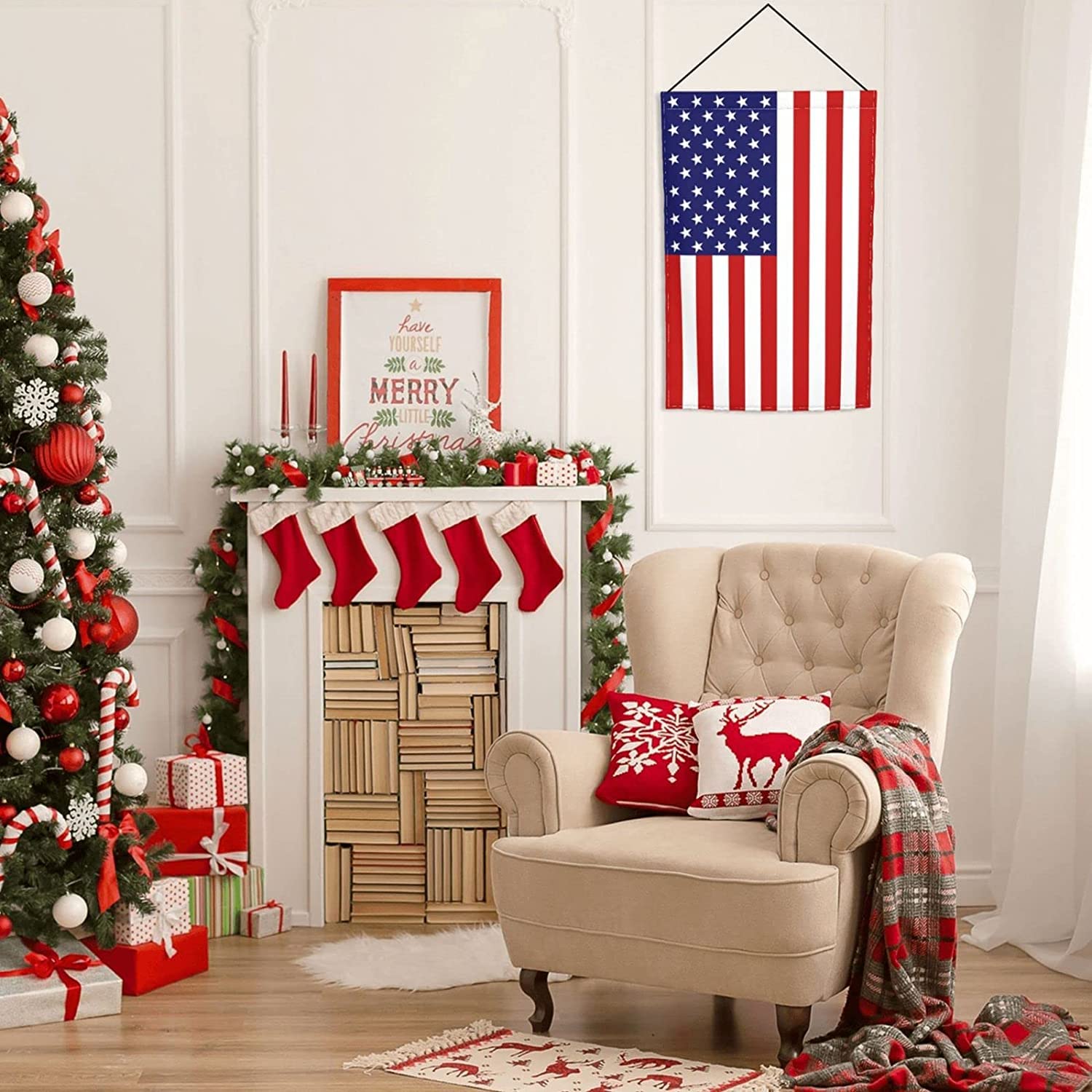 2 Pack USA Garden Flag 12x18 Inch - Double Sided American Flag with 3 Layer Silk Fabric & Reinforced Stitching | Patriotic Yard Decoration for Courtyard, Porch, and Outdoor Decor