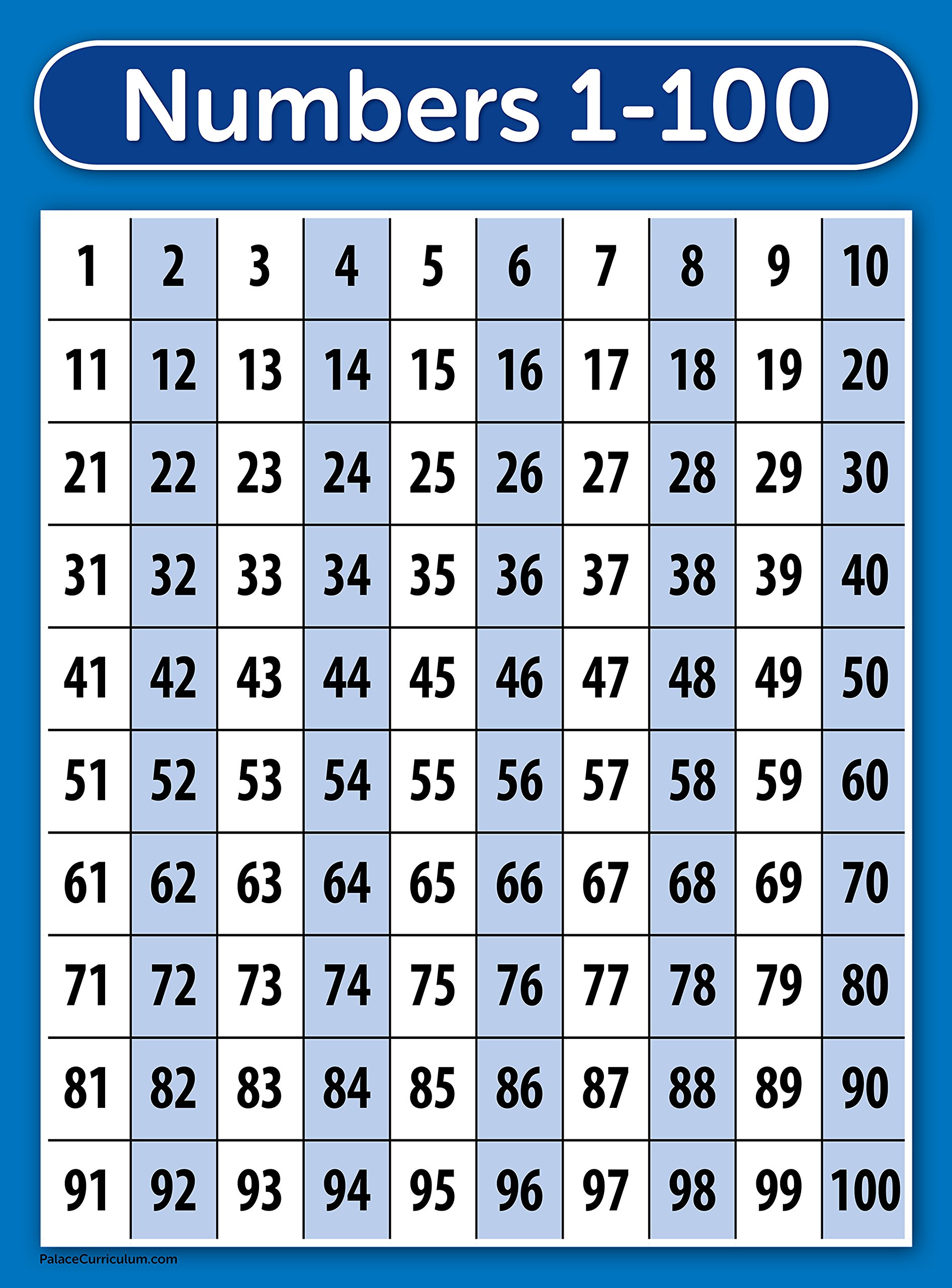 Palace Curriculum Numbers 1-100 Educational Poster Chart - Laminated 18x24 Inch - Perfect for Classroom, Homeschool & Kids Room Decor