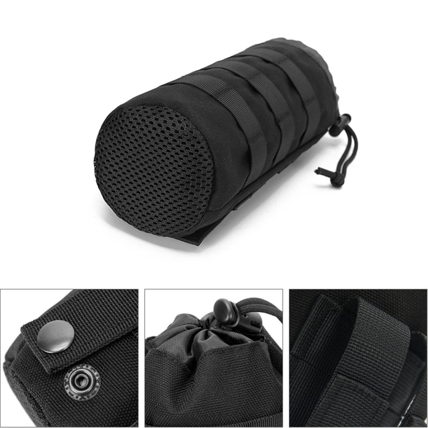 LFWATAXY Tactical Water Bottle Pouch - Durable Nylon Webbing Cup Holder for Backpack Attachment - Multipurpose Outdoor Gear for Hiking, Camping & Military Use