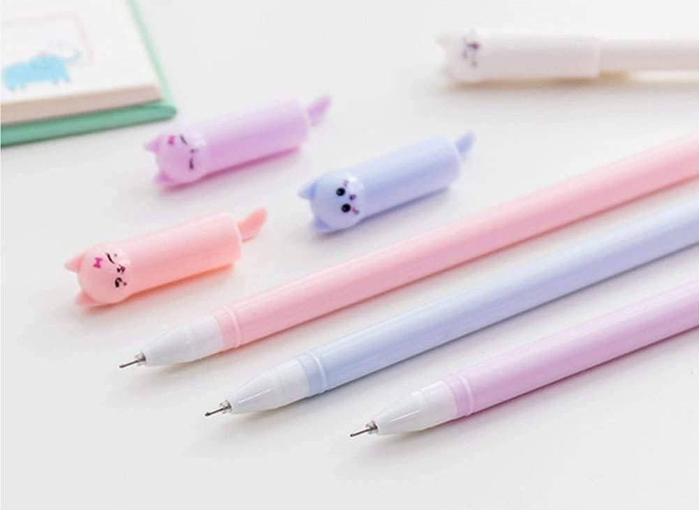 12 Pack Erasable Colorful Gel Pens with Cute Cat Design - Smooth Writing for Kids, Students & Teens - Perfect for School, Journaling & Gift Giving