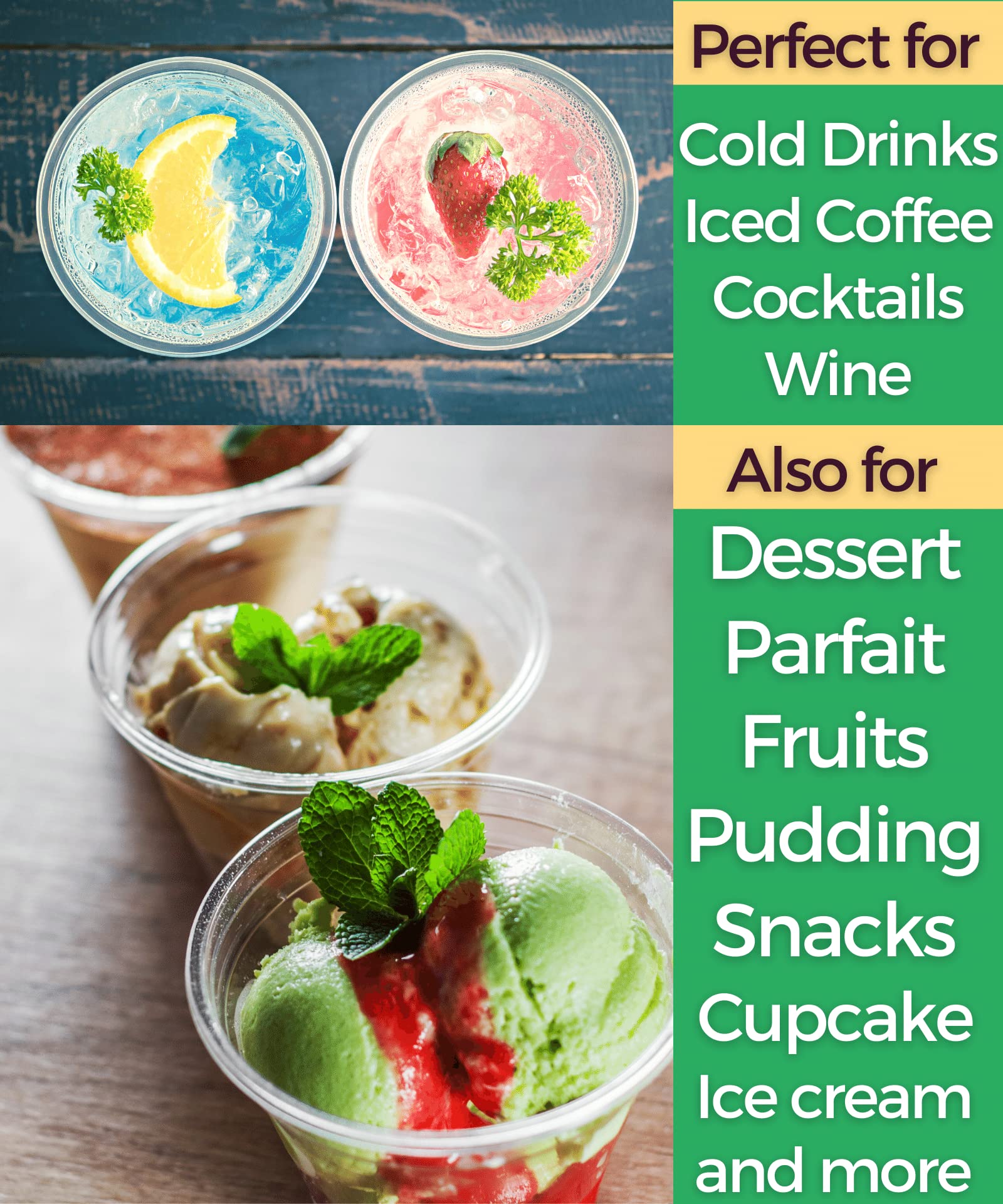 Aatriet 200 Pack 9 oz Clear Plastic Cups - Disposable Crystal Clear Drinking Cups for Parties, Events & Gatherings - Perfect for Iced Coffee, Juice, Soda, Smoothies, Cocktails & Frozen Treats - Great for BBQs, Picnics, Birthdays & Office Use