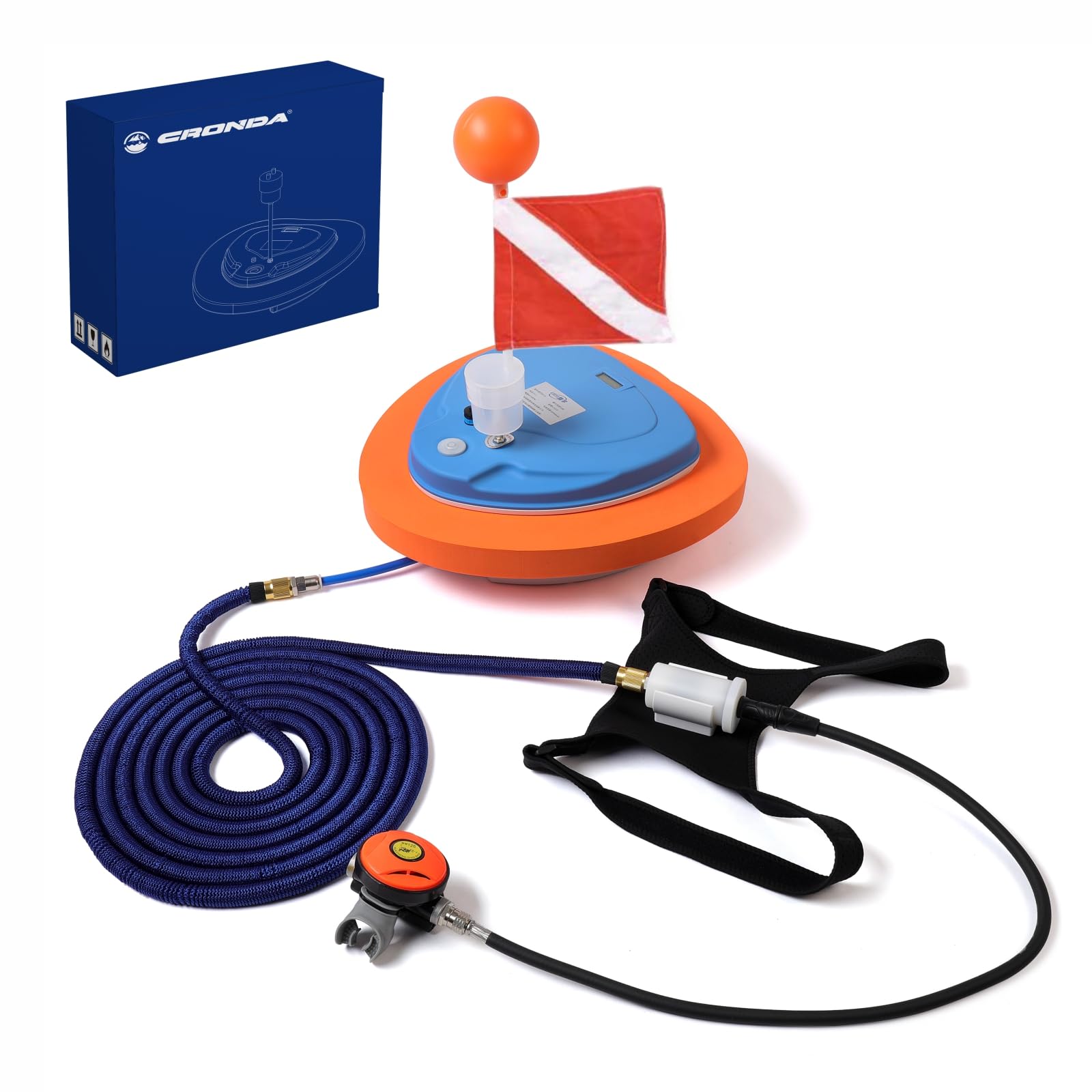 Upgraded Scuba Diving Ventilator - Portable Rechargeable Tankless Diving System with Waterproof Air Compressor | Perfect for Pool Diving, Snorkeling & Underwater Exploration | Swimming Pool Toys & Dive Gear for Adults & Kids