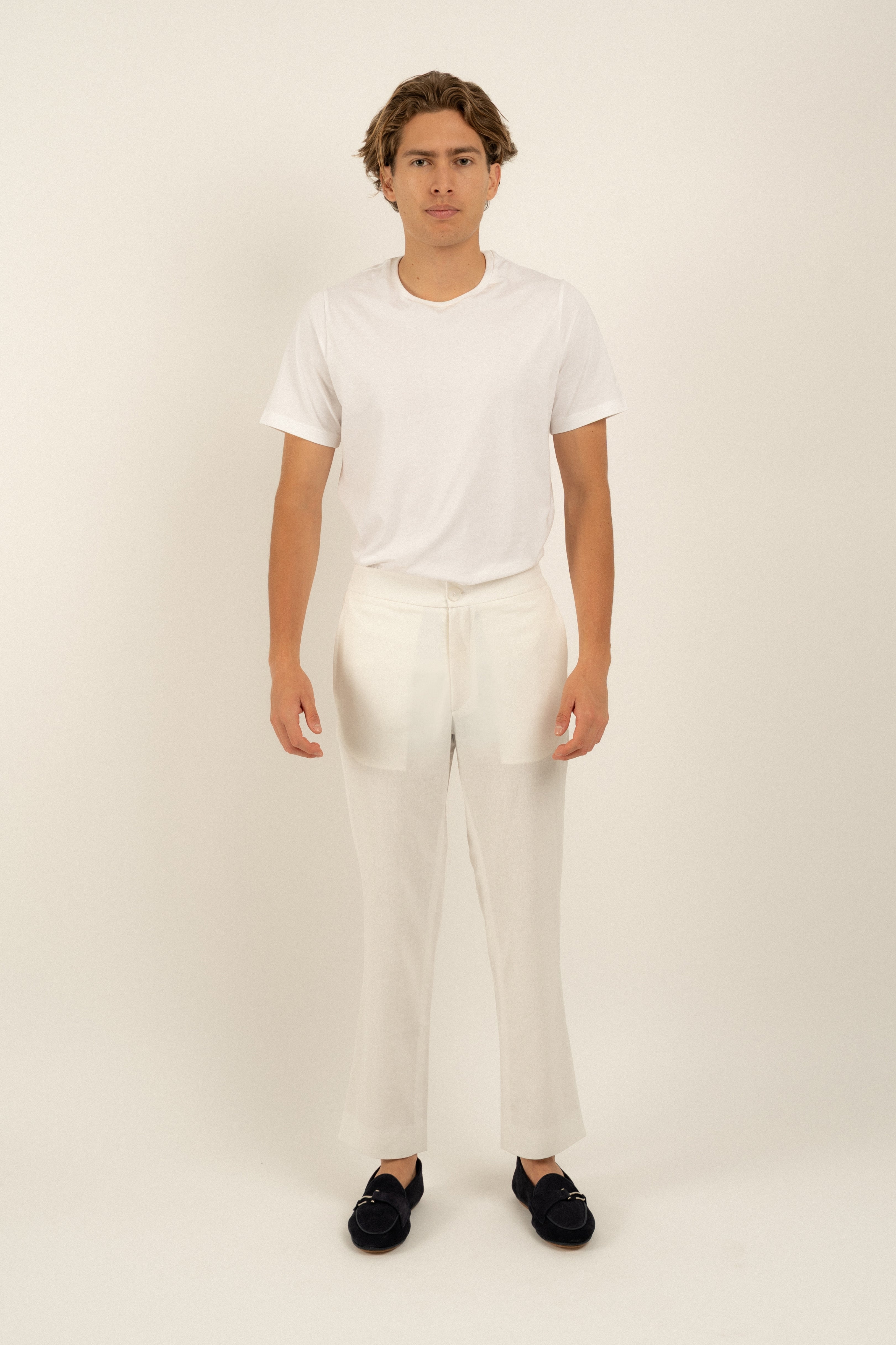 Milos Ivory Linen Pants for Women - Comfortable High-Waisted Summer Trousers with Pockets | Perfect for Beach, Vacation & Casual Outfits