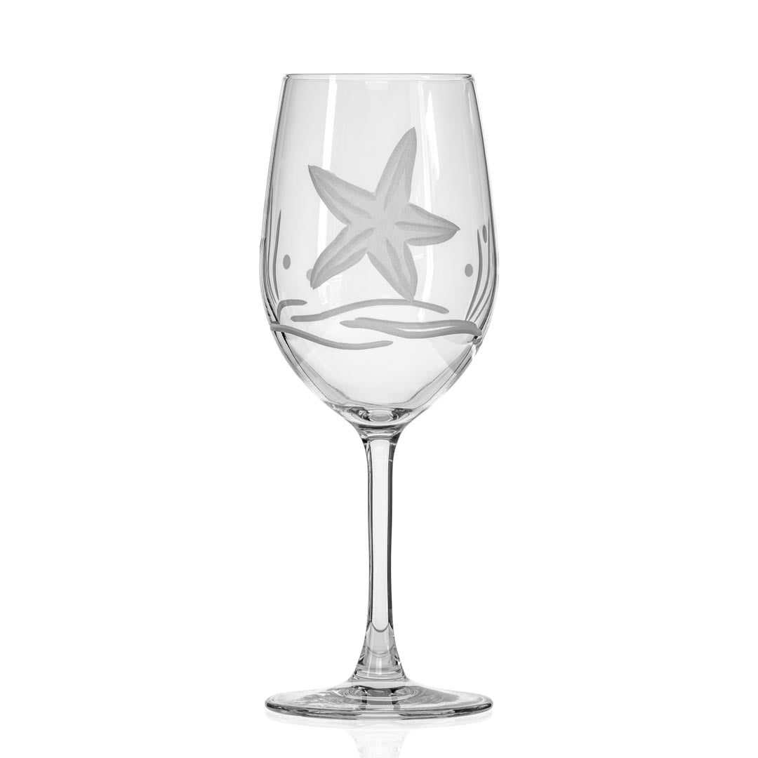Premium 12oz Starfish White Wine Glasses - Set of 4 | Elegant Stemware for Chardonnay, Sauvignon Blanc & Dinner Parties | Dishwasher Safe Crystal Clear Glassware