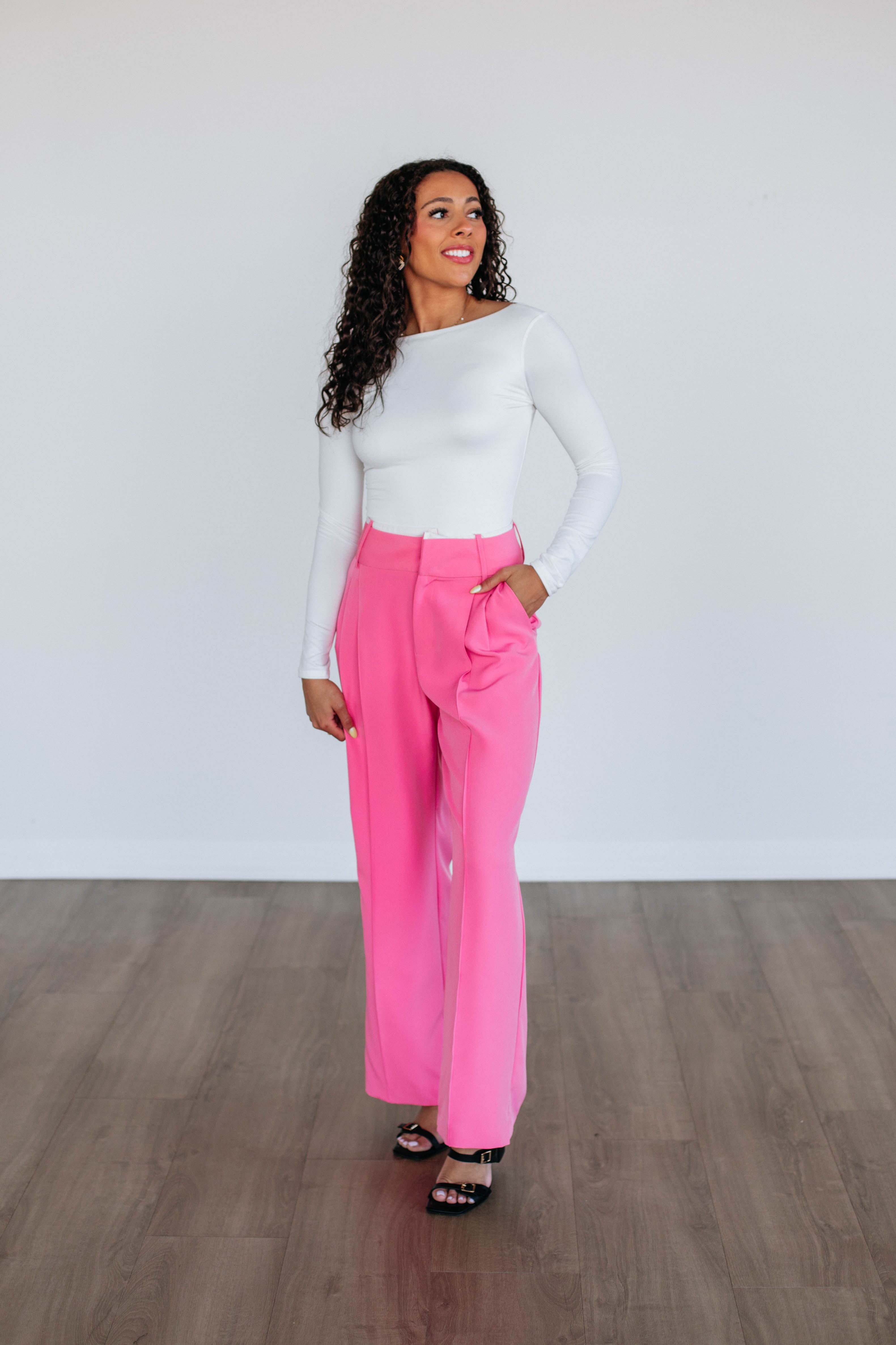 Claudette Women's High-Waisted Trousers - Comfortable Stretch Dress Pants for Office, Business & Casual Wear