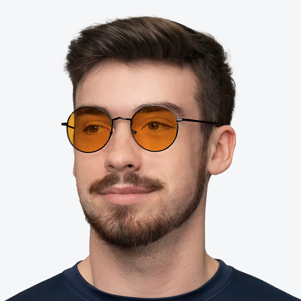 SunDown Elton Blue Light Blocking Glasses - Black Frame for Eye Strain Relief & Better Sleep | Perfect for Nighttime Use, Gaming & Computer Work