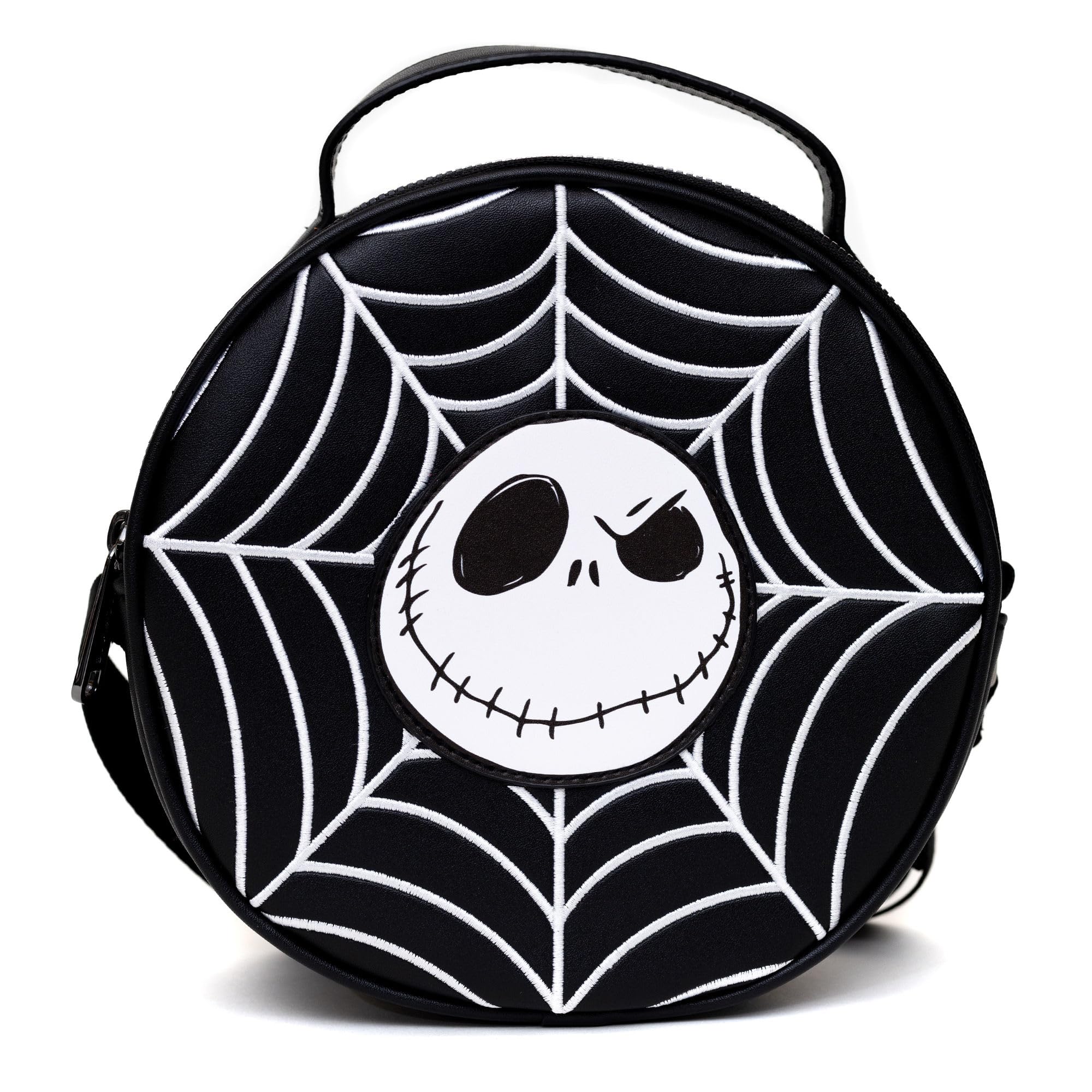 Disney Nightmare Before Christmas Vegan Leather Crossbody Bag - Round Shoulder Purse for Women, Perfect for Halloween, Cosplay, and Everyday Use