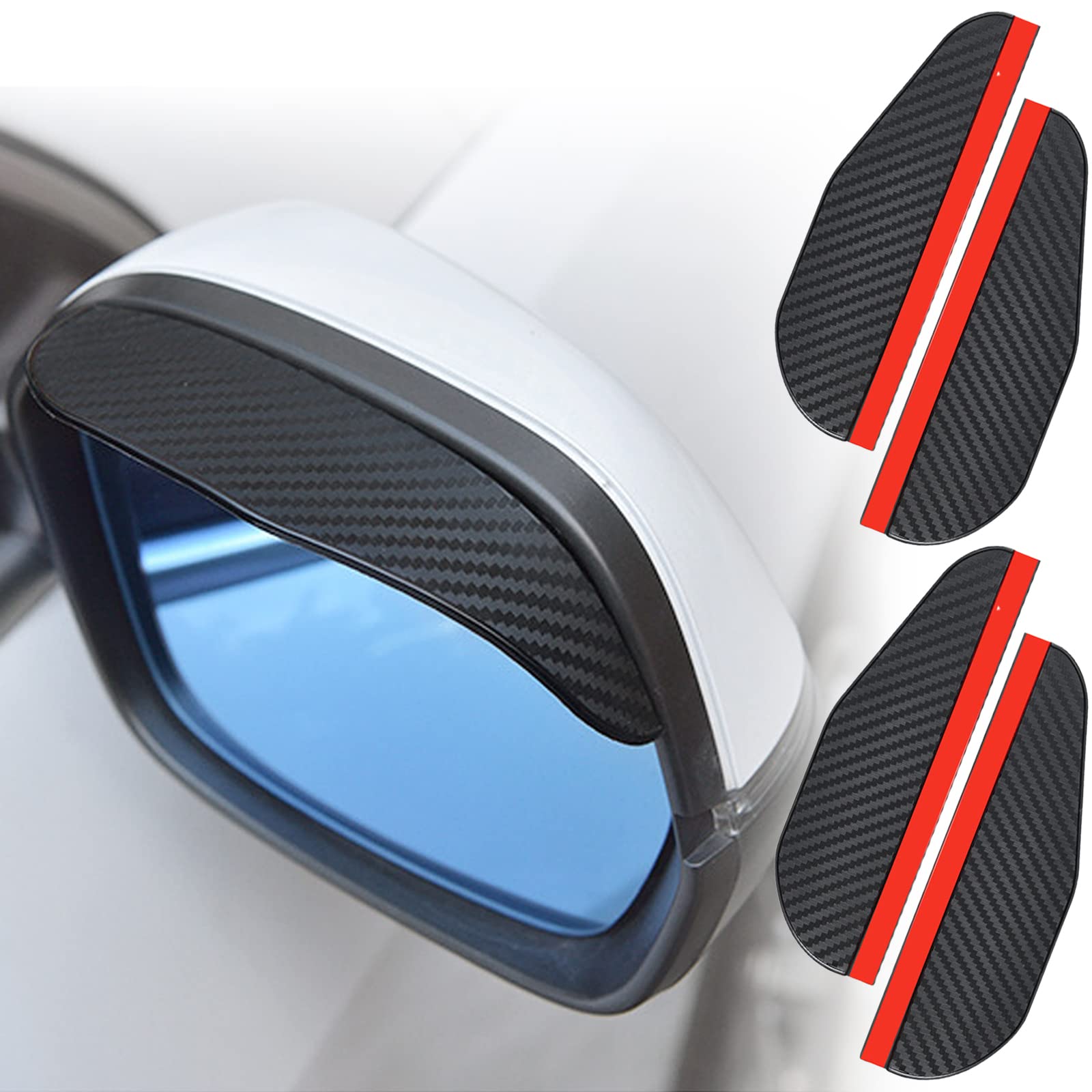 4 Pack Universal Car Side Mirror Rain Guards - Waterproof Rear View Mirror Covers for Rain, Dust, Snow & Ice Protection - Fits Most Cars, Trucks & SUVs - Perfect for All-Weather Driving & Outdoor Parking