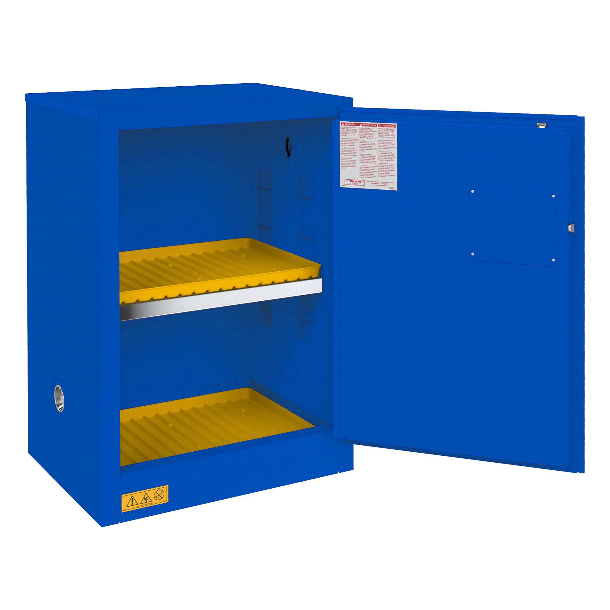 12 Gallon Corrosive Chemical Storage Cabinet - Heavy Duty Manual Drum for Safe Hazardous Material Handling - Ideal for Labs, Warehouses & Industrial Use