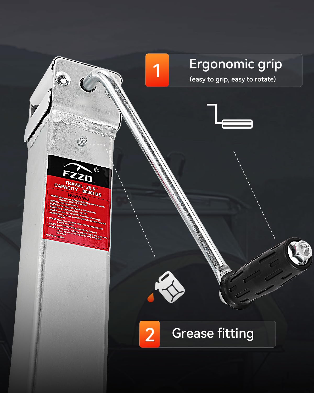 8000 lbs Heavy Duty Trailer Jack with 28.6