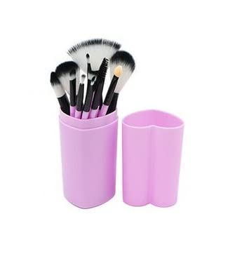 **Sunaina 12-Piece Pink Makeup Brush Set with Heart-Shaped Case - Foundation, Eyeshadow, Eyeliner, Powder, Concealer & Contour Brushes for Women - Perfect for Home, Travel & Professional Makeup Artists**