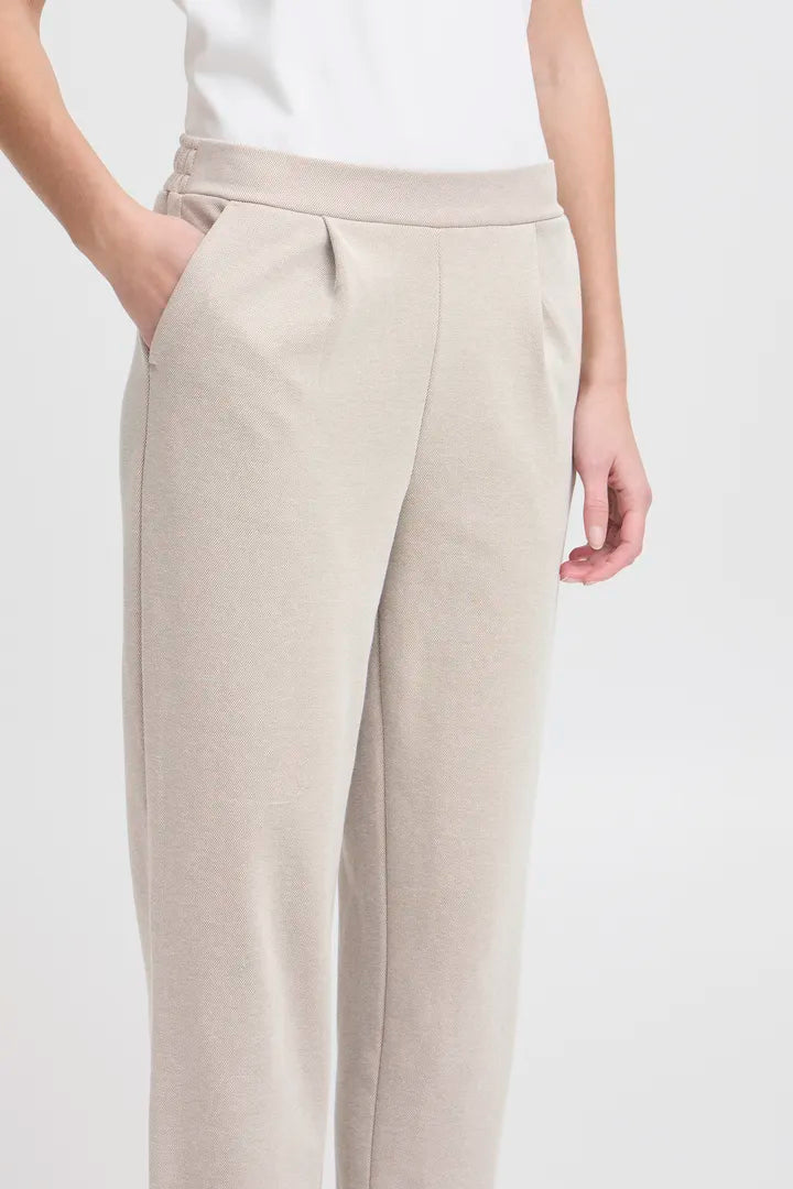 Stylish Penny Cropped Pants in Simply Taupe - Women's High Waisted Casual Trousers for Work, Travel & Everyday Wear