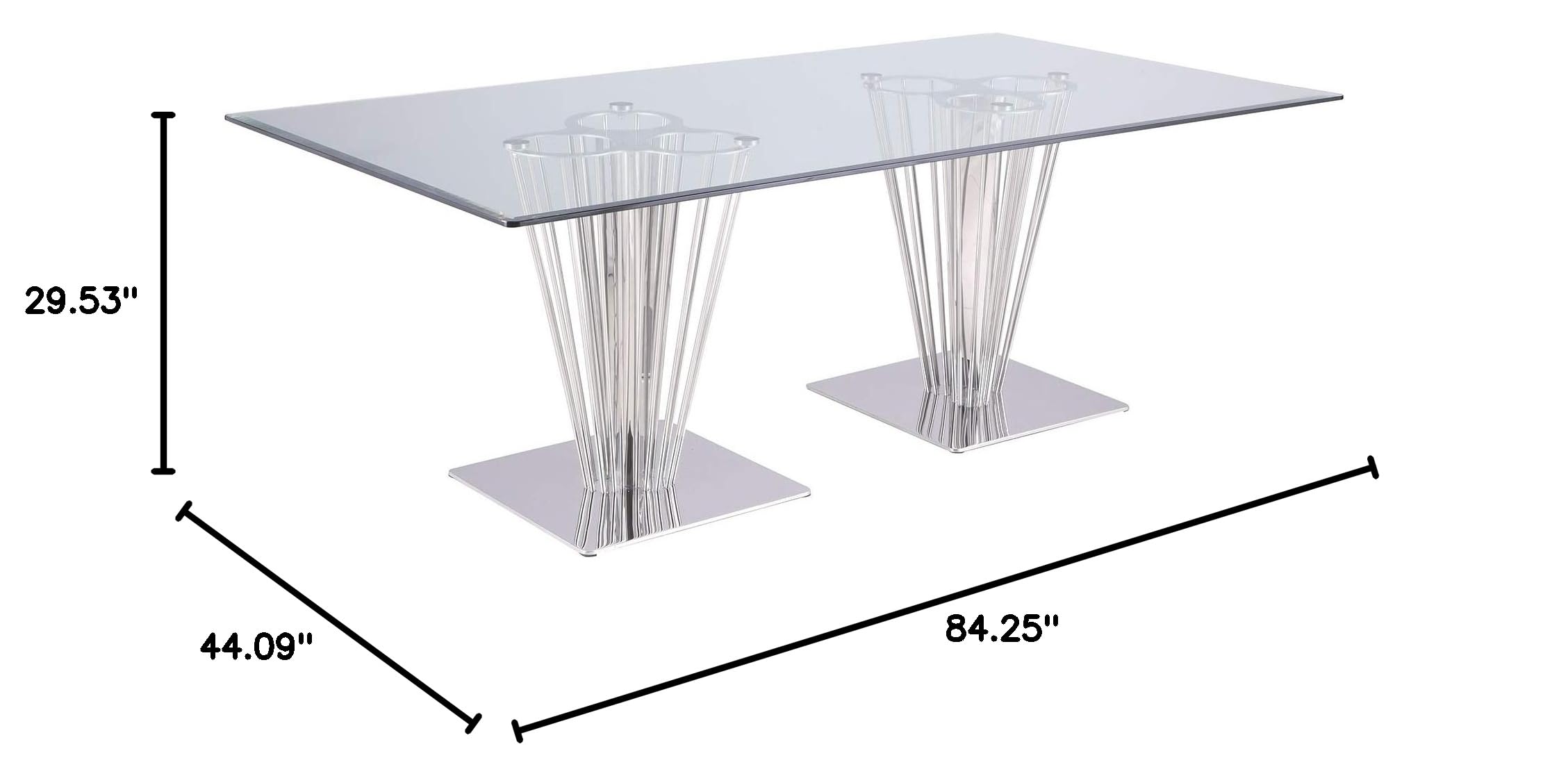 Fiona Modern Silver Dining Table - Elegant & Durable for Small Spaces, Compact Kitchens, and Cozy Dining Rooms