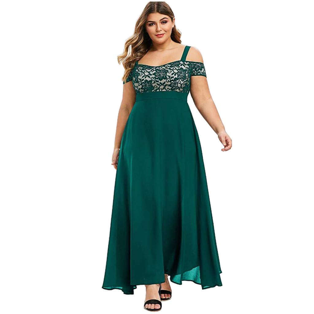 HAOREEKZ 2023 Plus Size One Shoulder Lace Chiffon Dress - Elegant Wedding Guest & Party Gown for Women | Perfect for Cocktail Parties, Evening Events & Special Occasions
